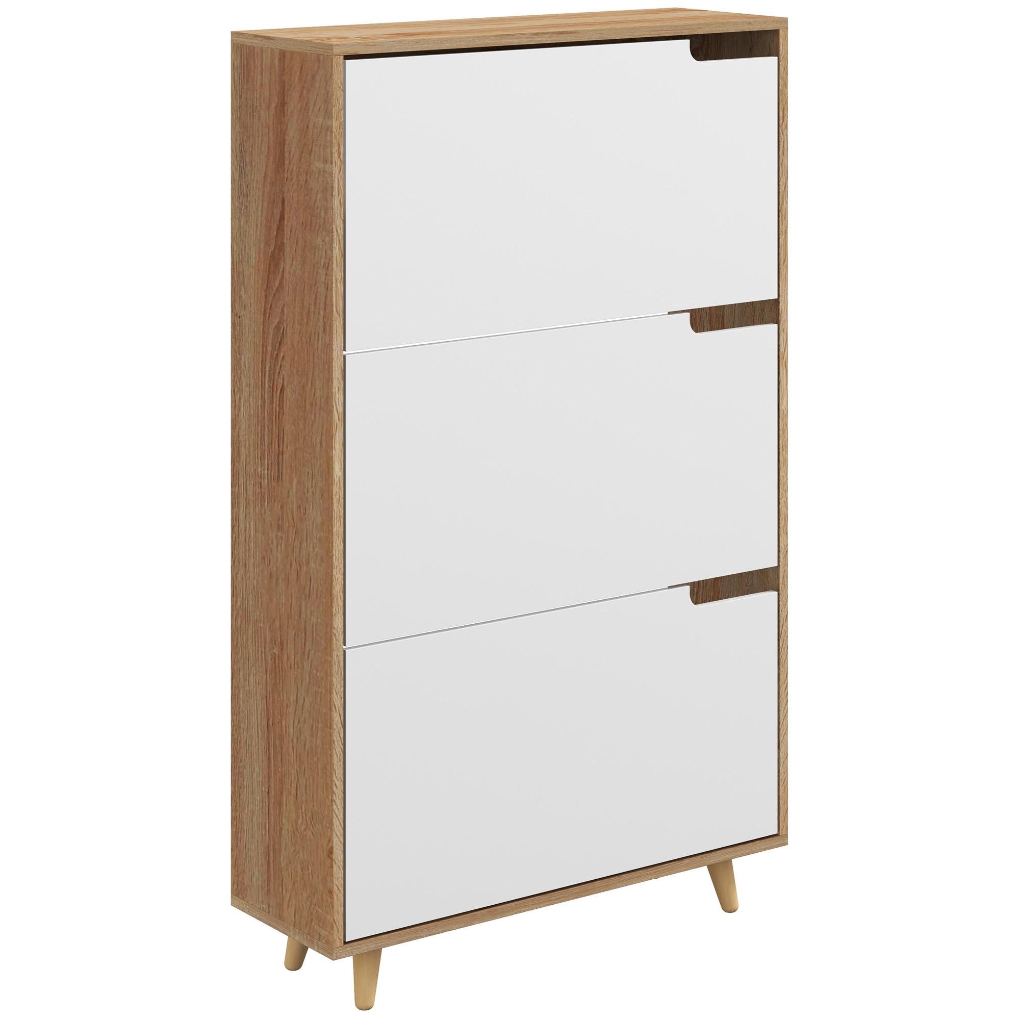 White 24 Pair Flip Cabinet with Adjustable Shelves