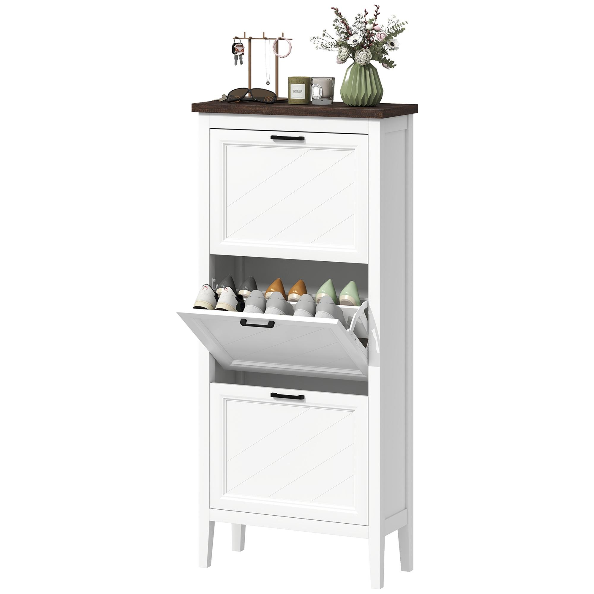 White 12-18 Pair Flip Cabinet with Adjustable Shelves