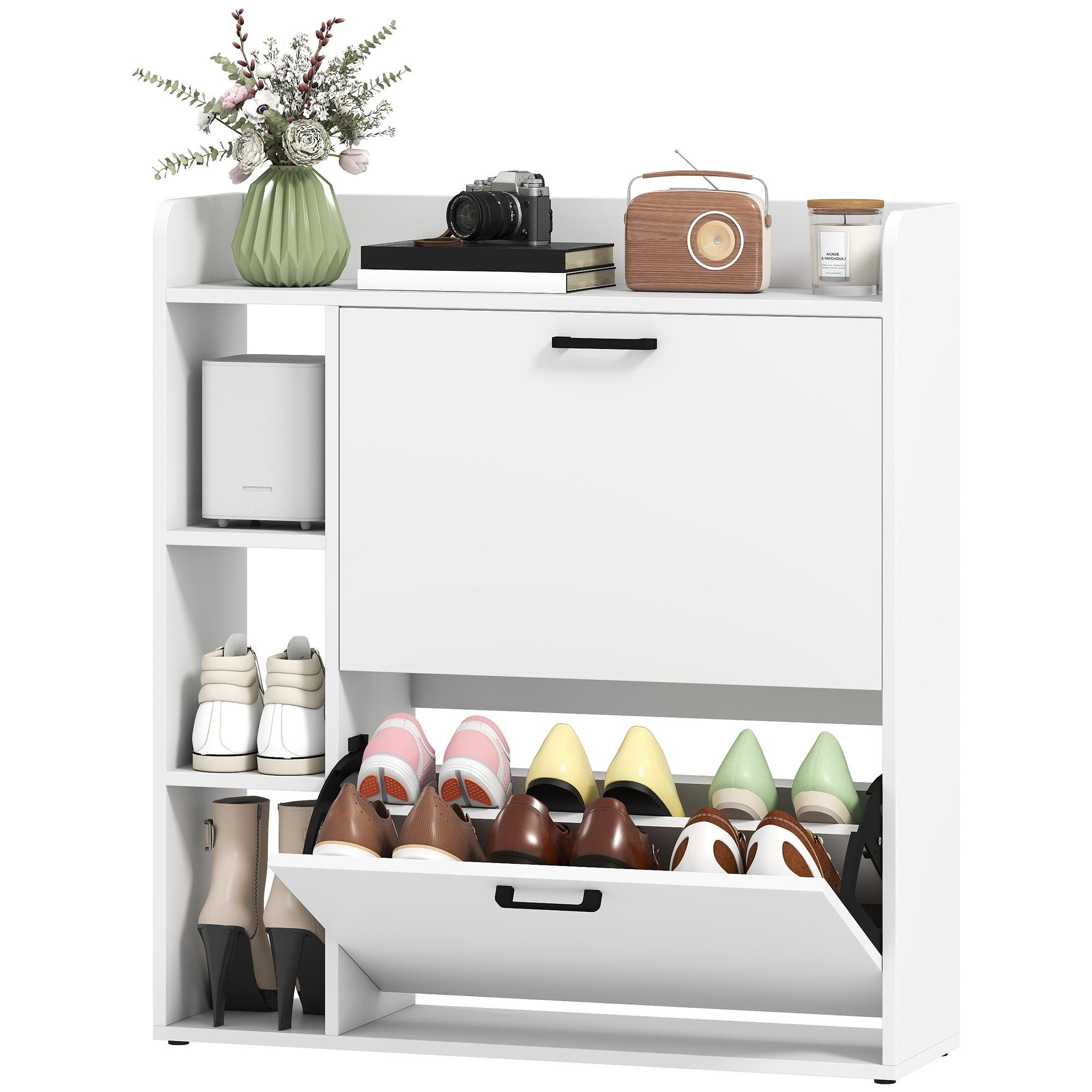 White 8-12 Pair Narrow Cabinet with Adjustable Shelves