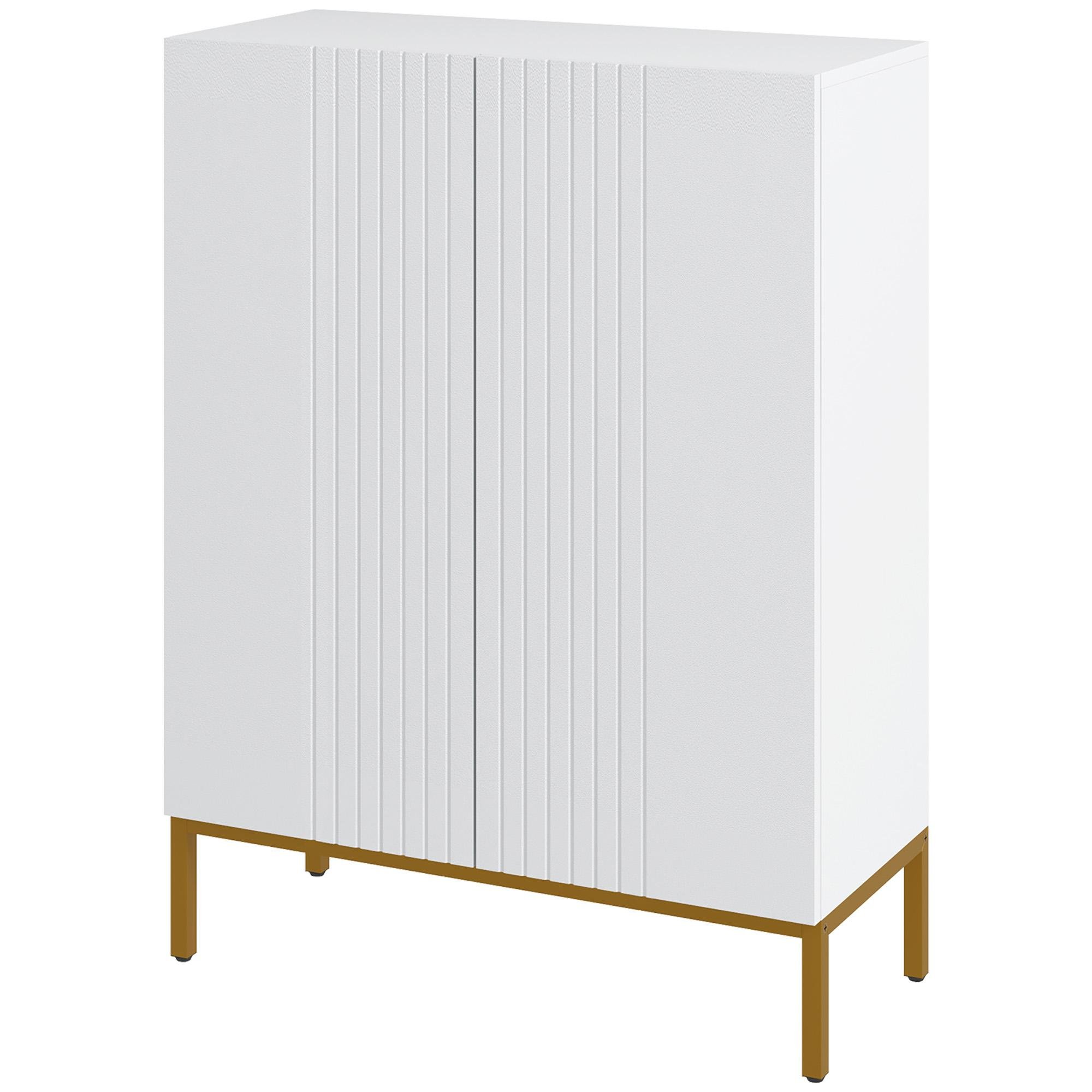 White 15 20 Shoe Cabinet with Adjustable Shelves