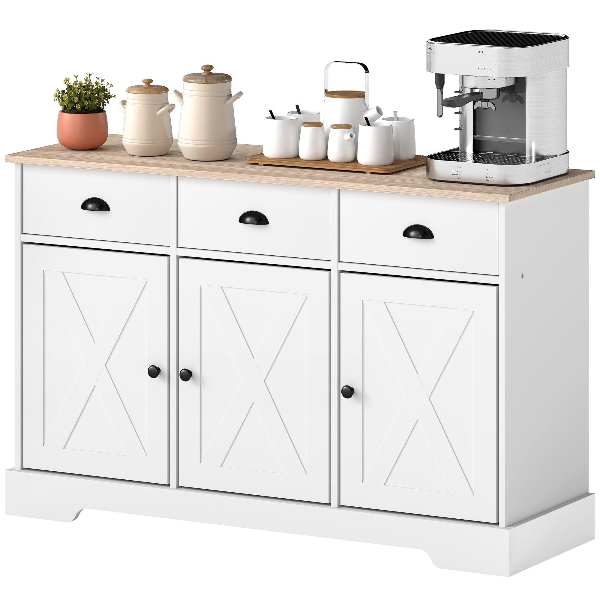white 46.5 inch bar sideboard with 3 drawers