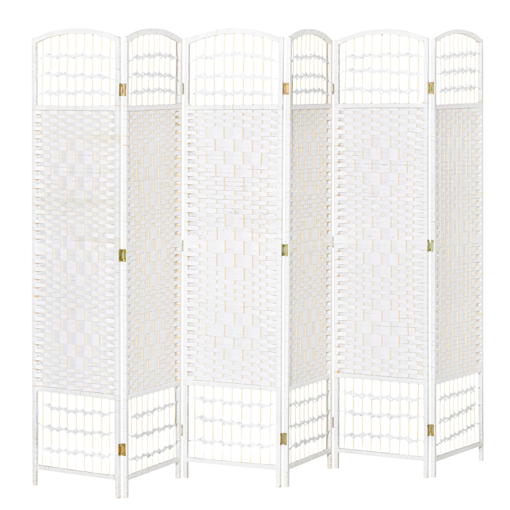 White Six Panel Paper Screen, Folding Privacy Divider