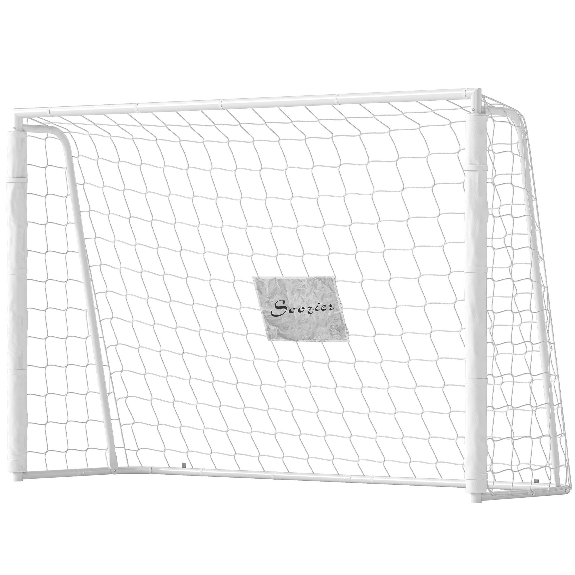 6ft White Soccer Goal Net with Steel Frame