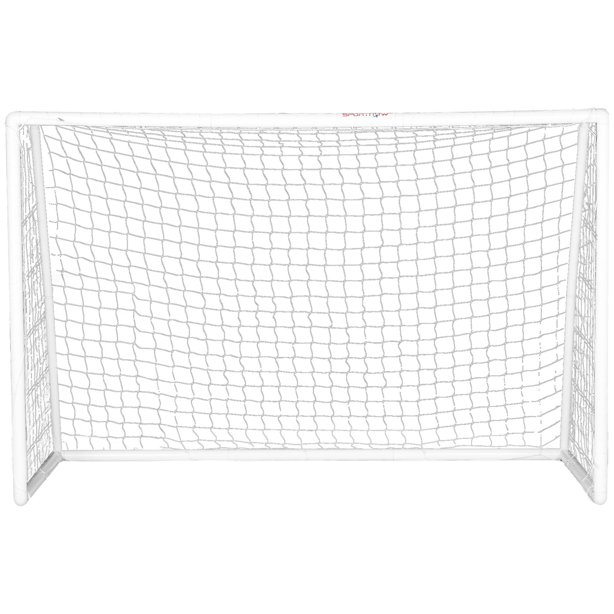9.8ft White Soccer Goal with PE Net for Backyard Practice