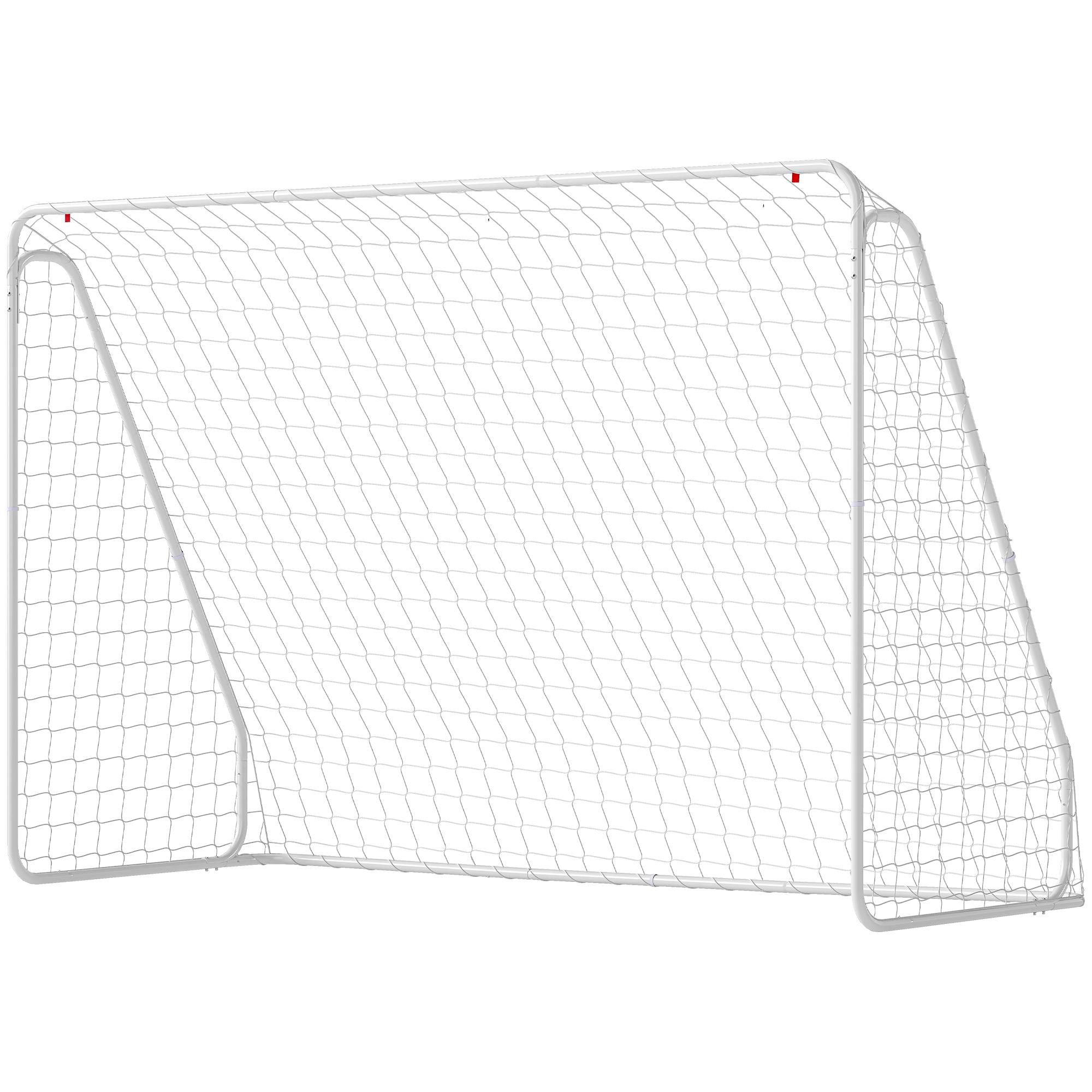 10x4 ft White Soccer Goal with Steel Frame