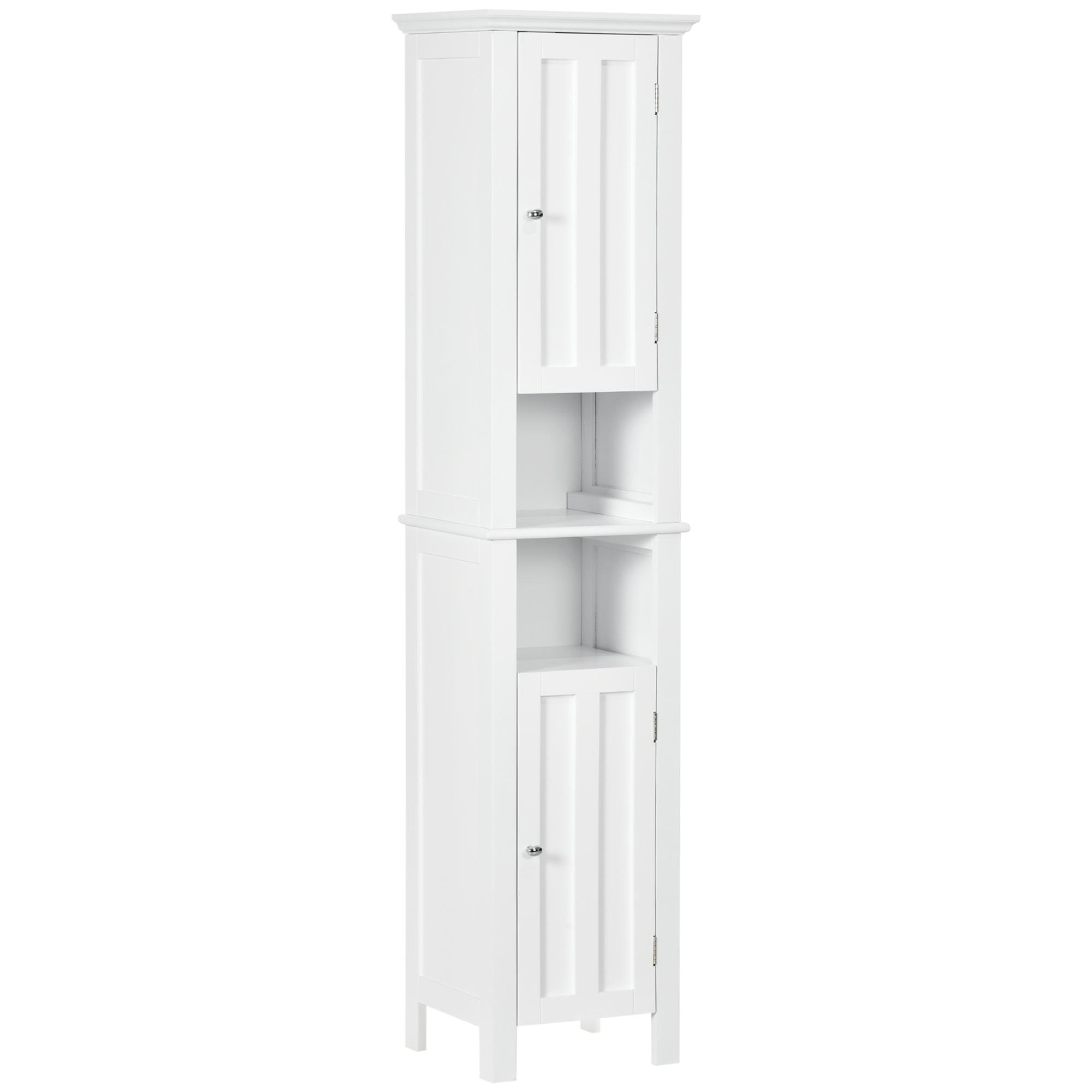 White 13.8 Inch Bathroom Cabinet with Open Shelves