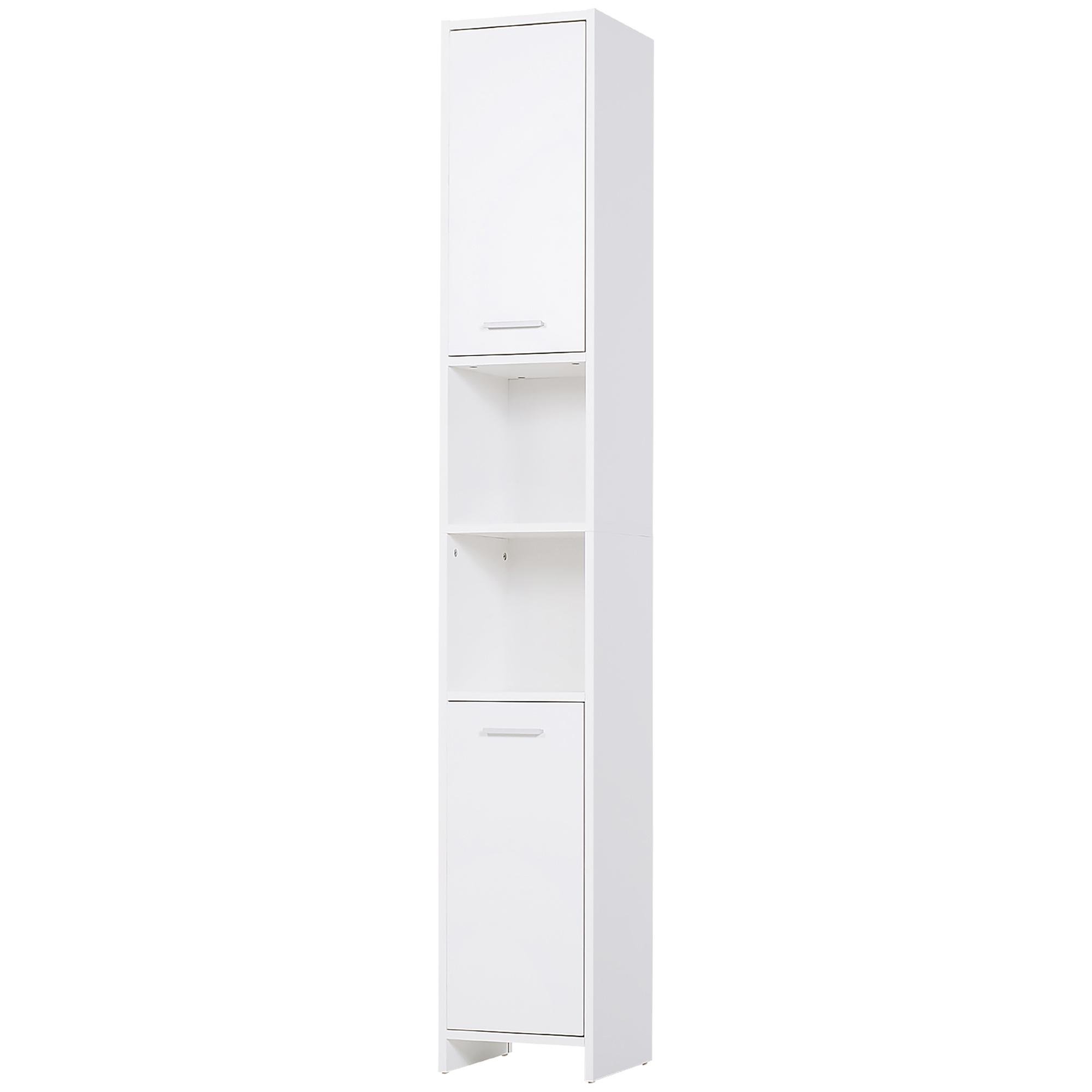 White 74.8 Inch Bathroom Cabinet with Open Shelves