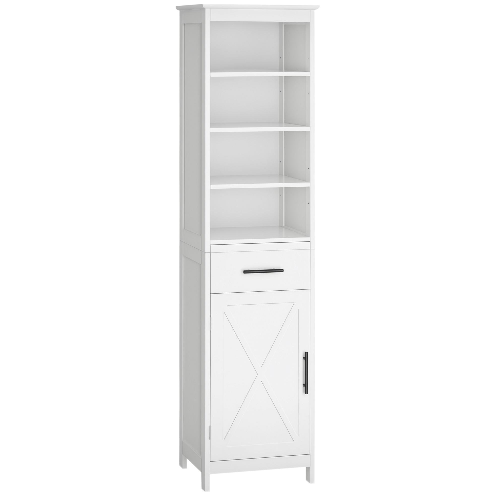 White 68 Inch Bathroom Organizer with Drawer