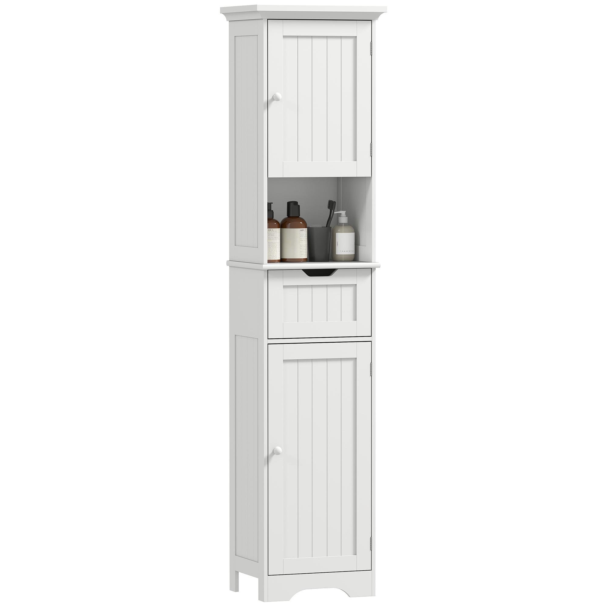 White Motion Sensor Cabinet with Adjustable Shelf, 67 in