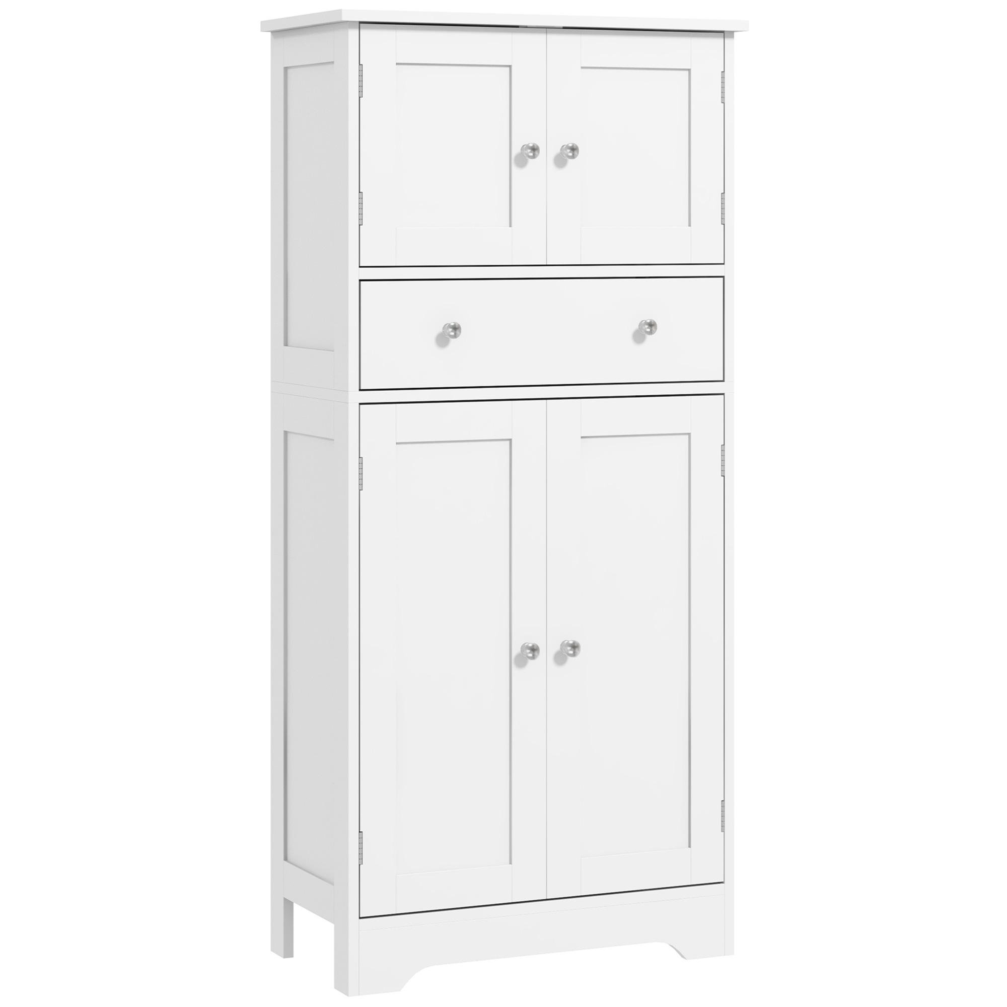 White 50 Inch Pantry Cabinet with Adjustable Shelf