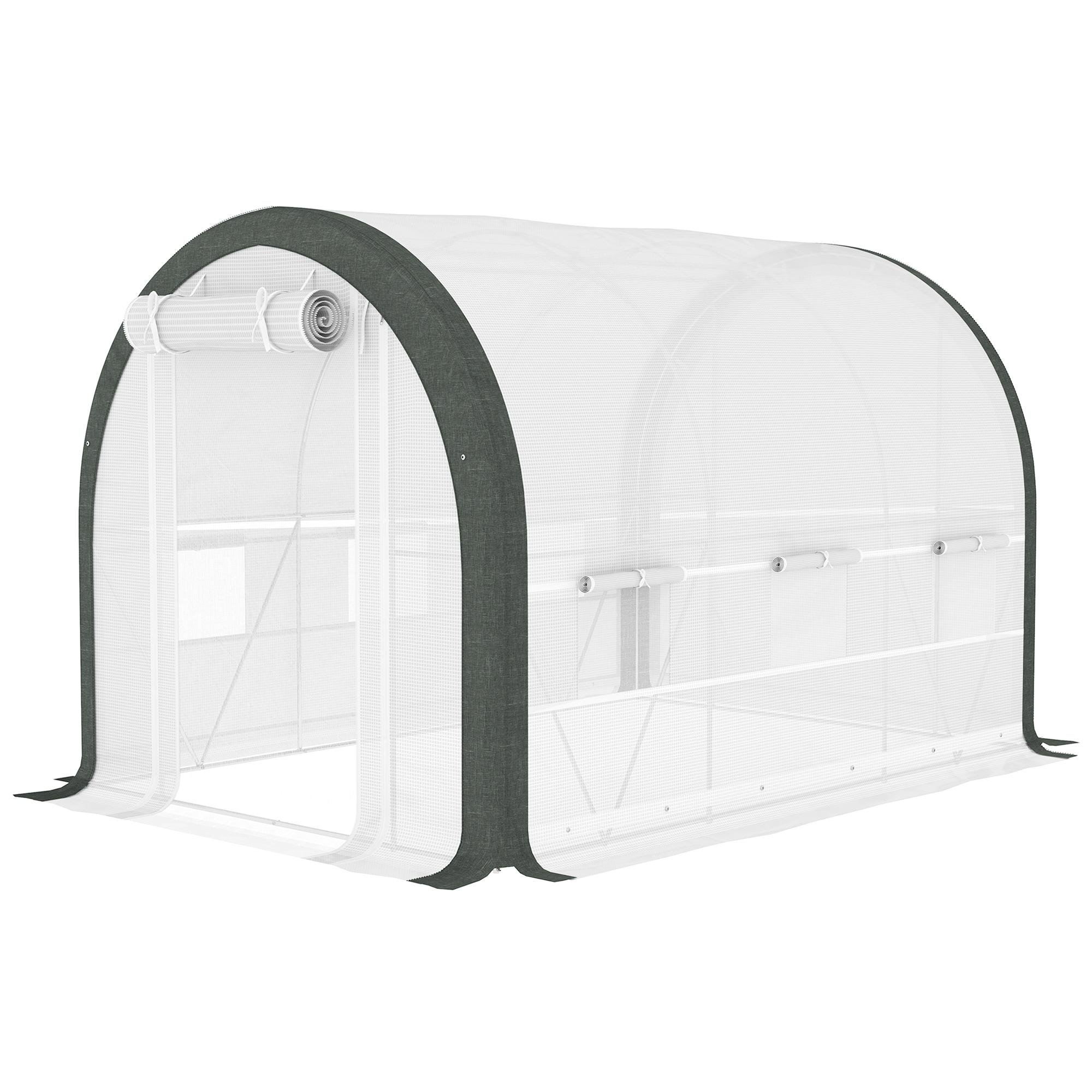 White Tunnel Greenhouse 10x6.6 with Reinforced Frame