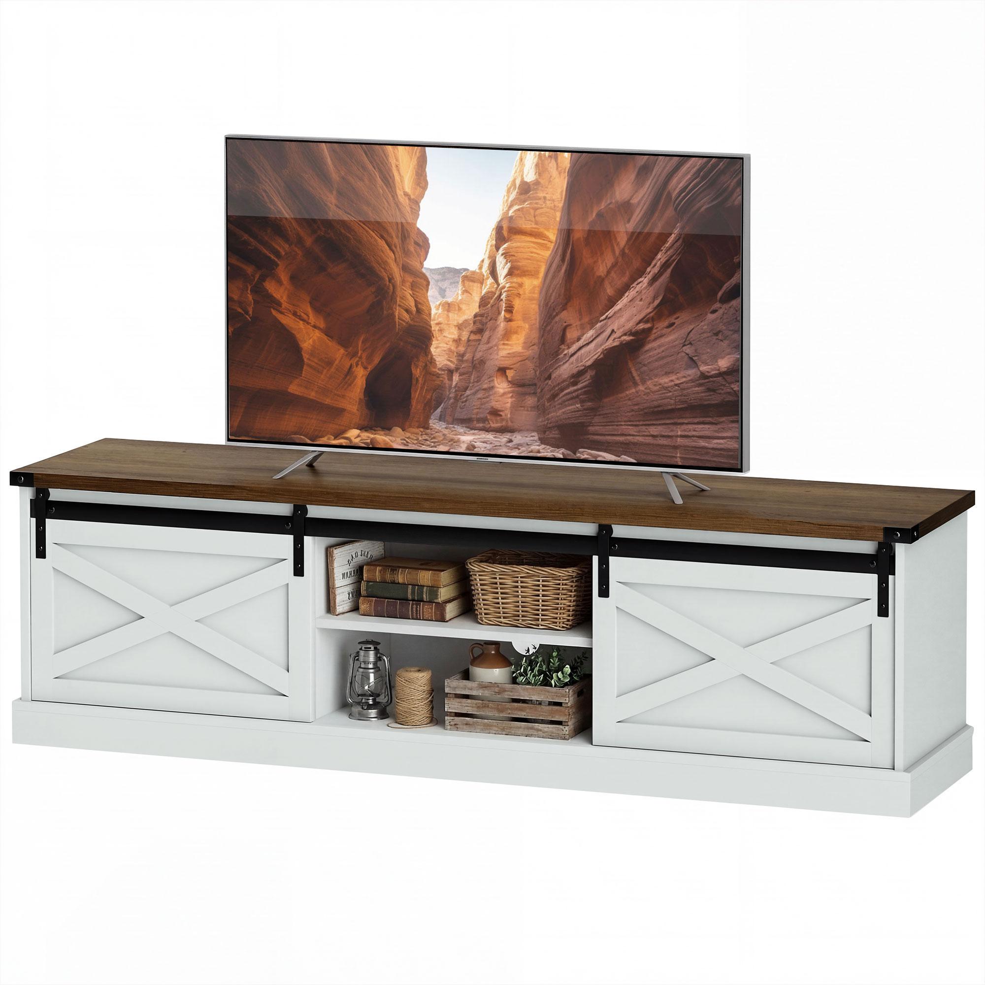 63 Inch Barn Door TV Stand with Storage