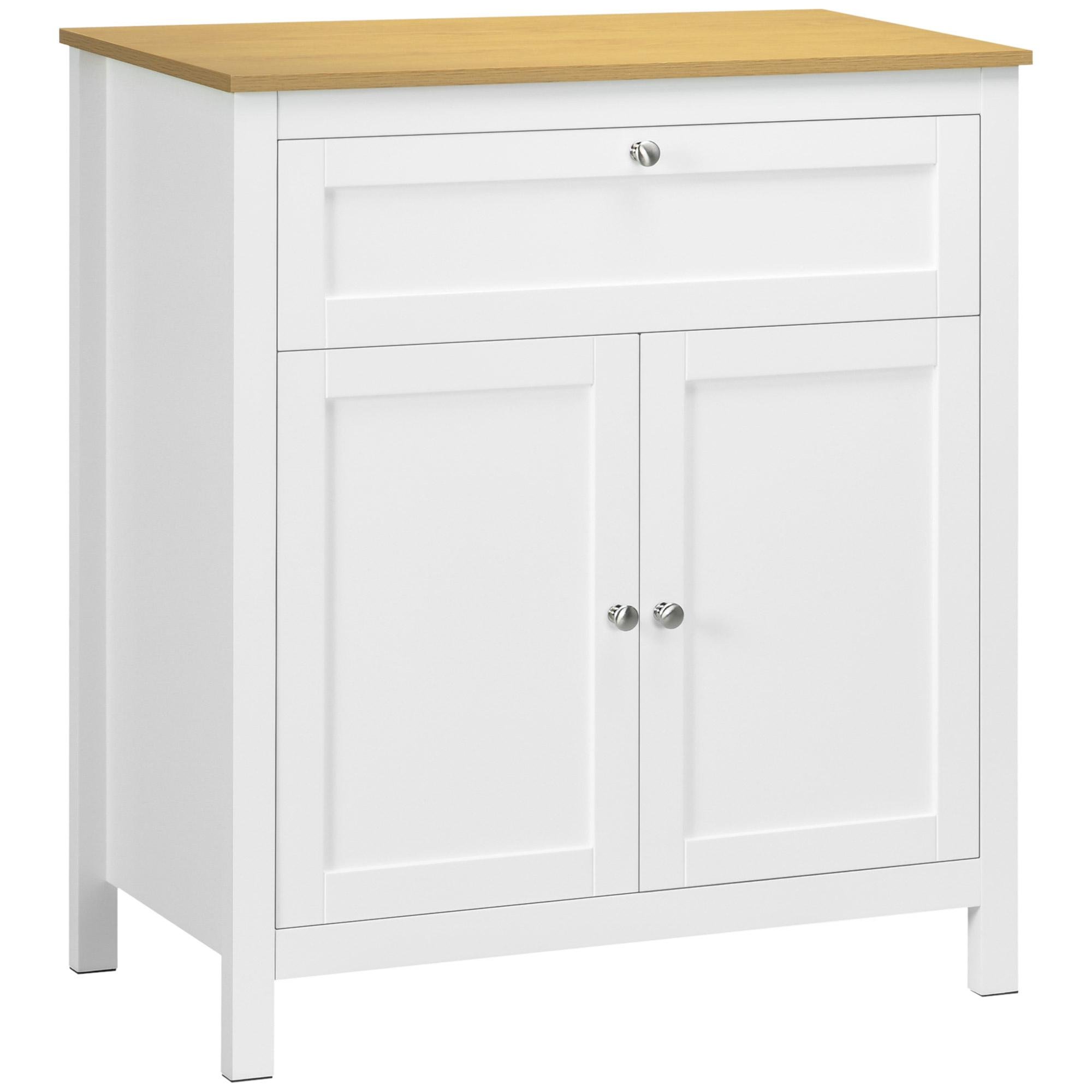 White Two Door Buffet with Adjustable Shelf, 31.5 in