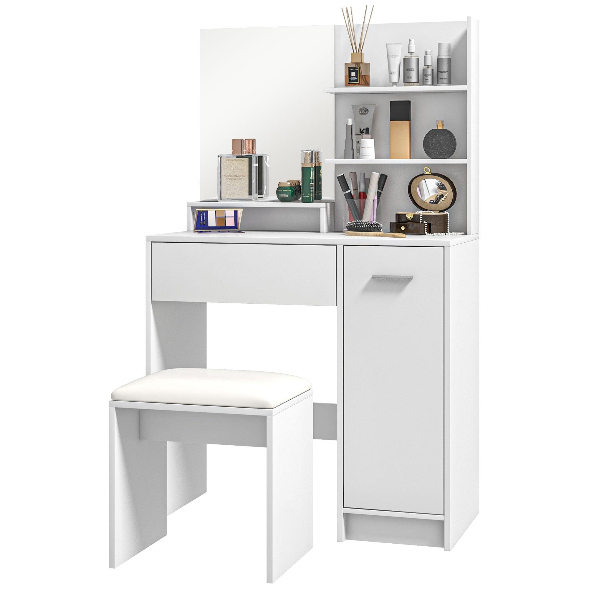 White Copper-Free Vanity Set with Stool