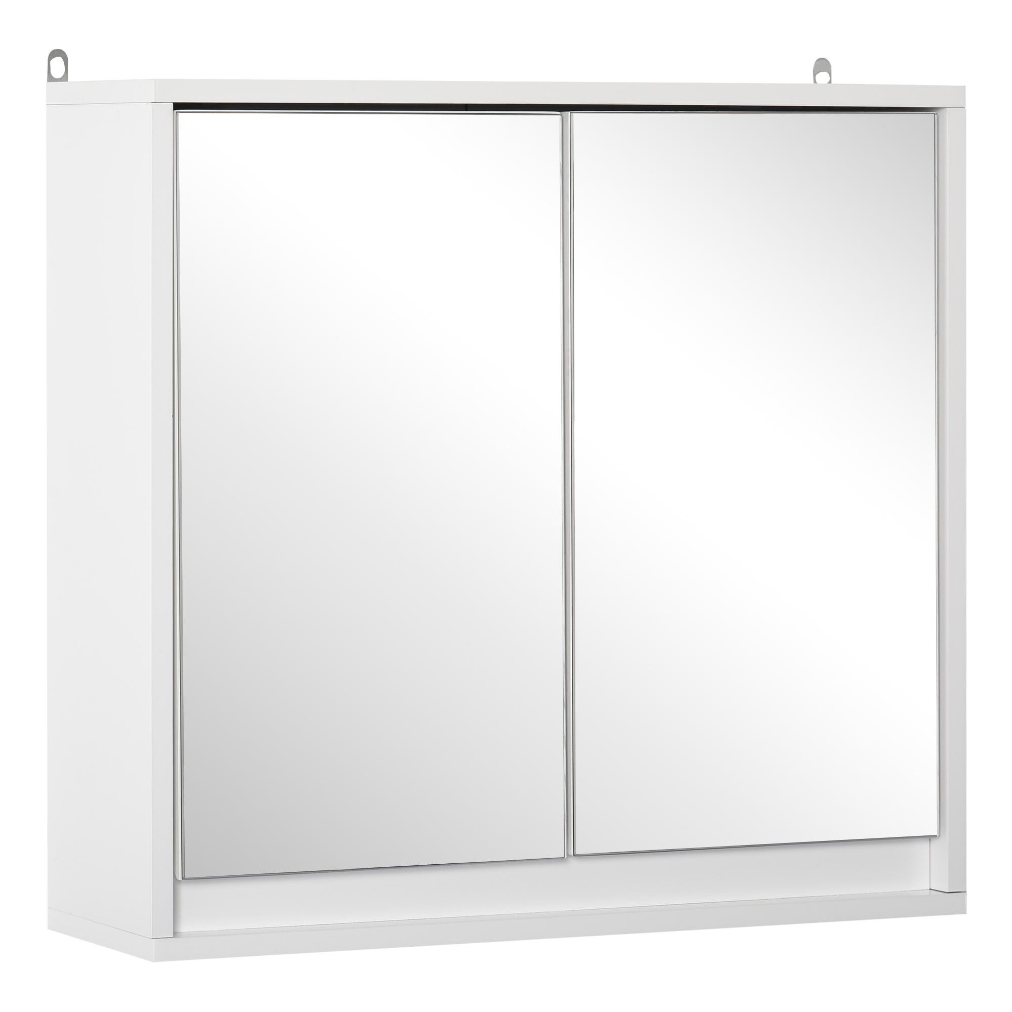 White 18.9 Inch Mirror Cabinet with Adjustable Shelf