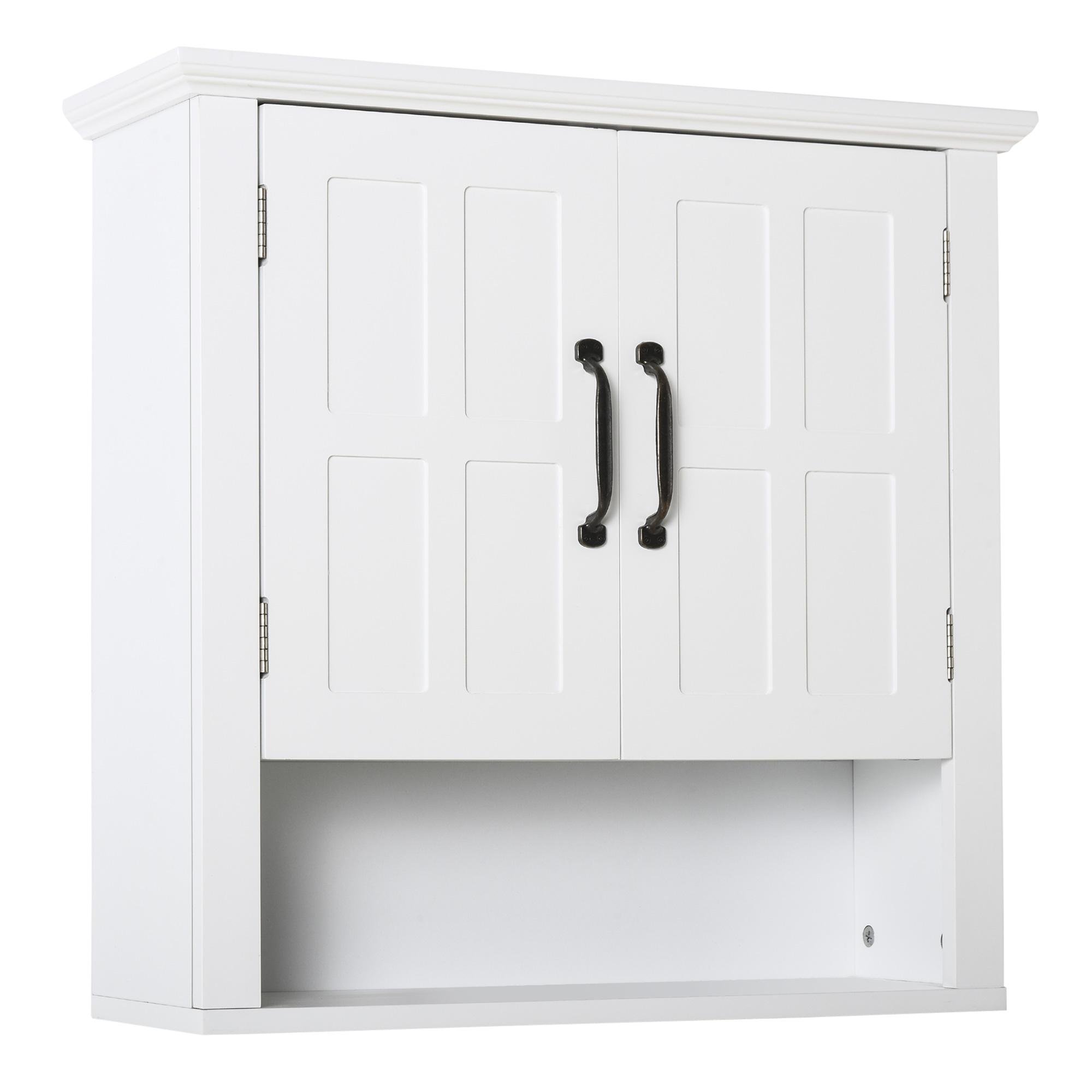 White Wall Mounted Bathroom Cabinet with Adjustable Shelf