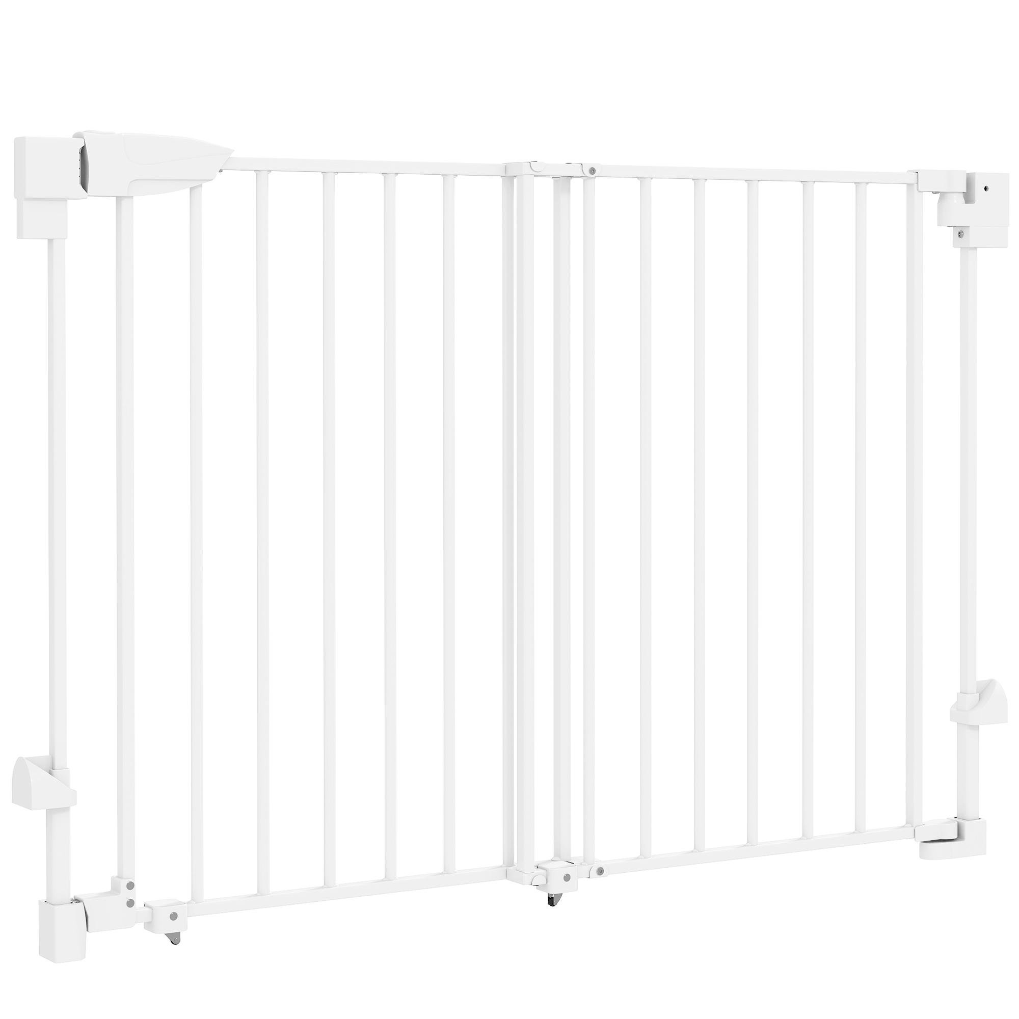 White Wall Mounted Dog Gate, Adjustable 43.9-Inch Fit