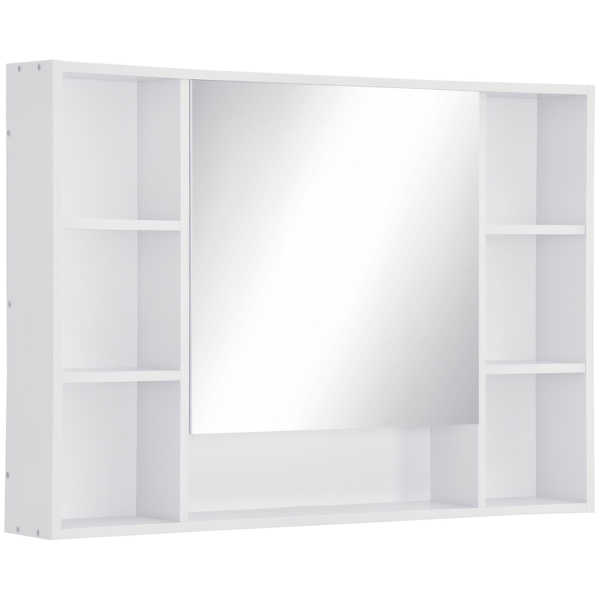 White 39.25 Inch Medicine Cabinet with Mirror and Shelves