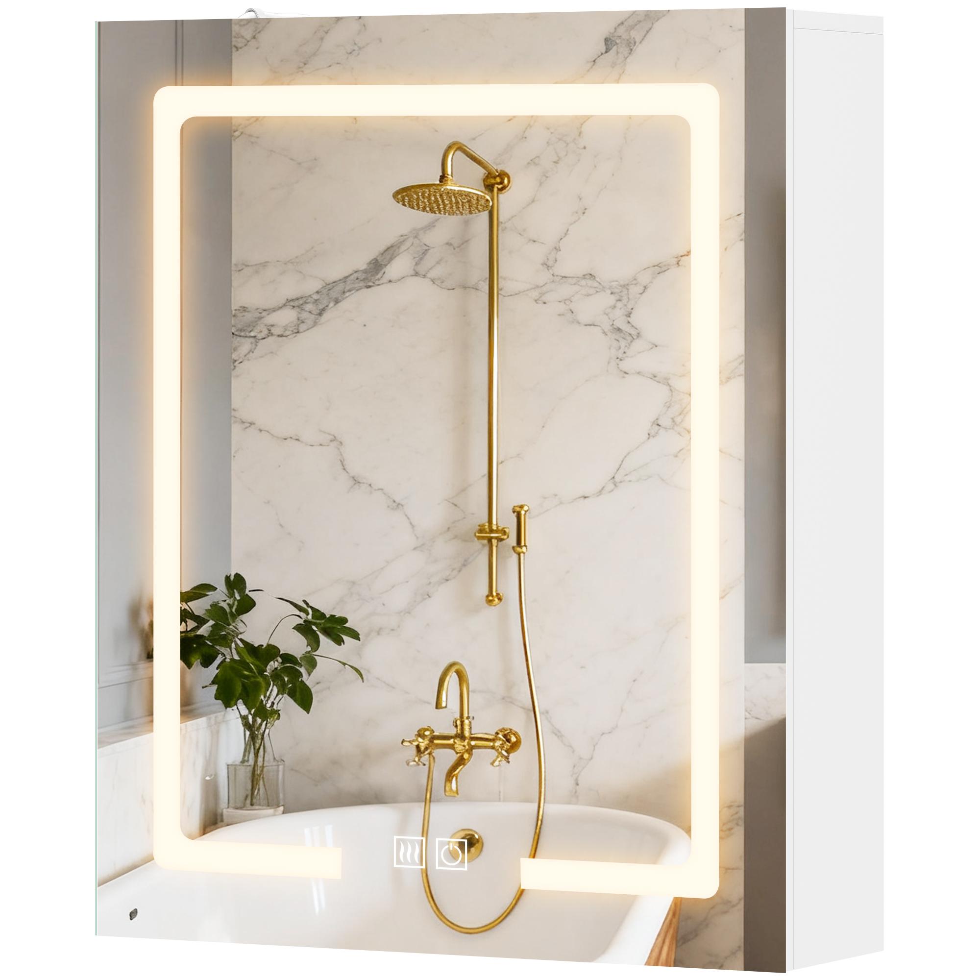 White Illuminated Medicine Cabinet with 3 Light Tones