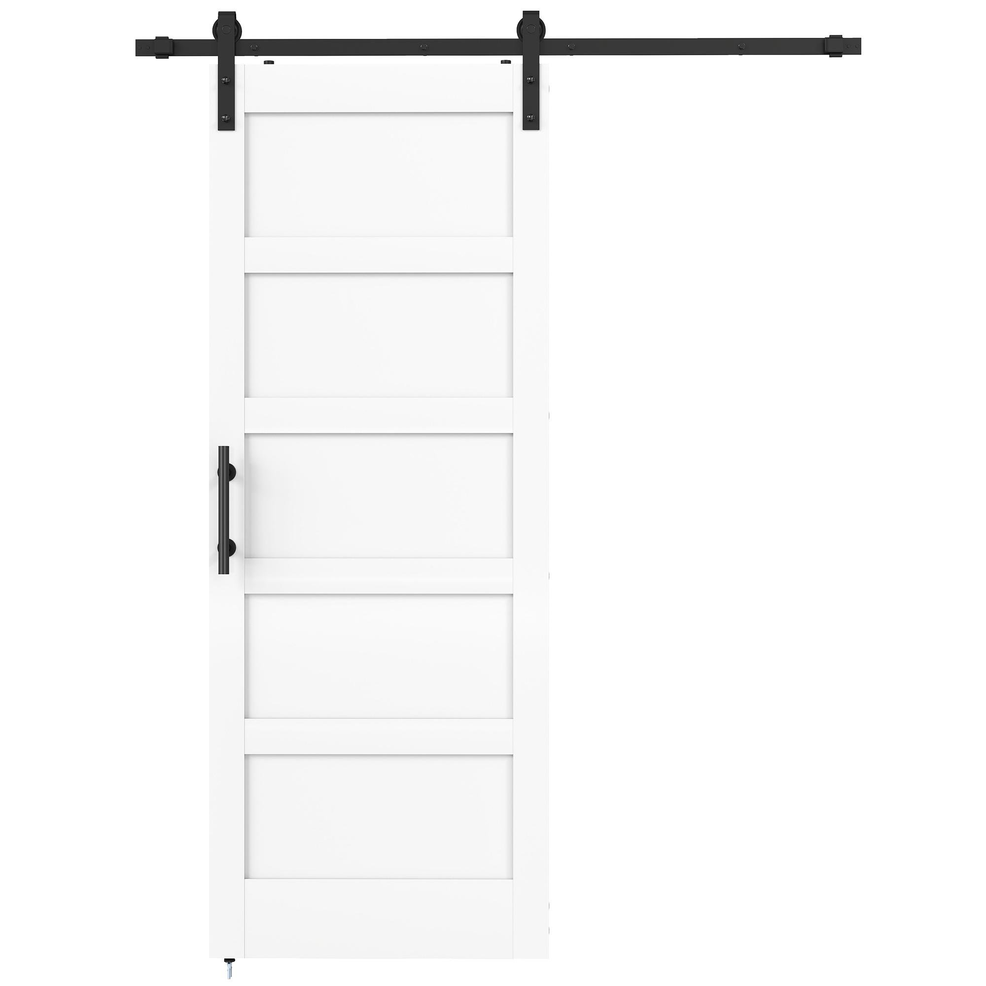 White Wood Grain Shaker Door with Complete Hardware Kit, 32" x 84"