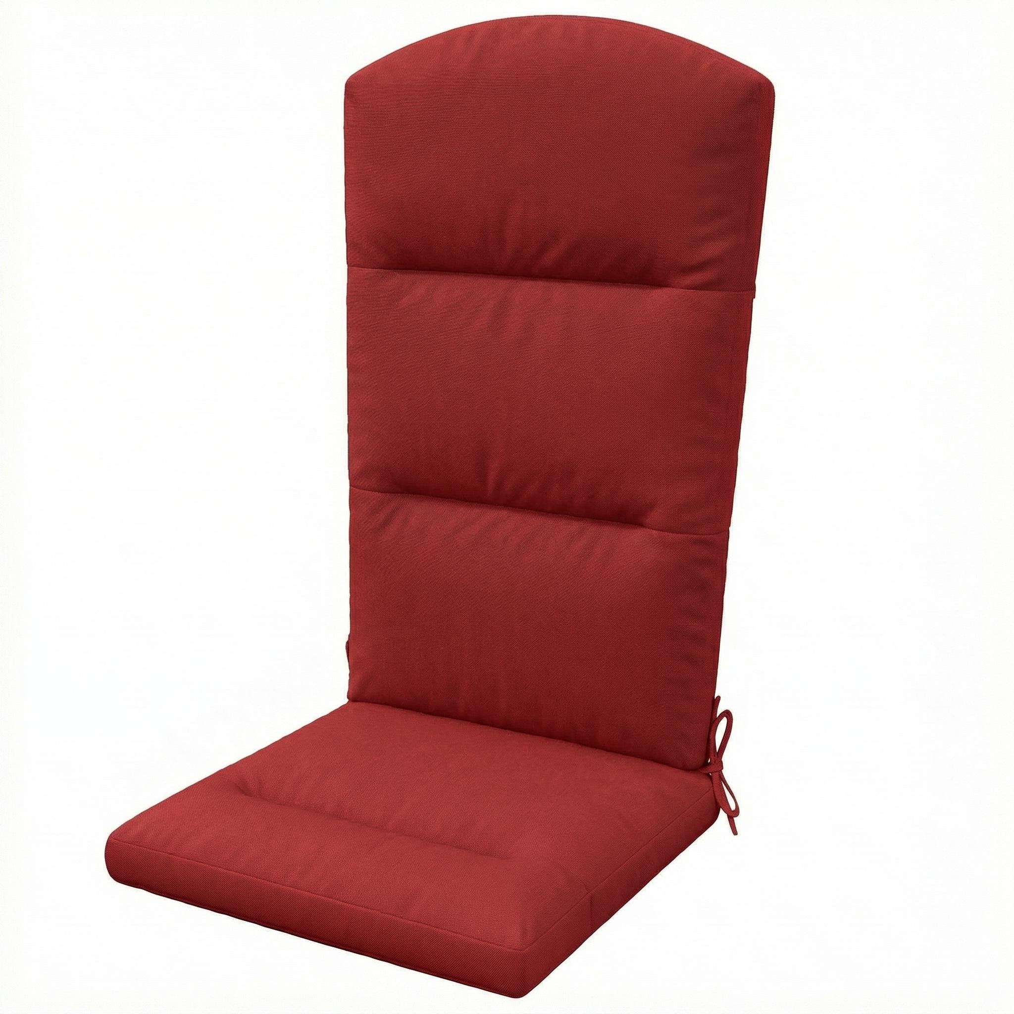 Wine Red Polyester Adirondack Cushion with Back and Ties