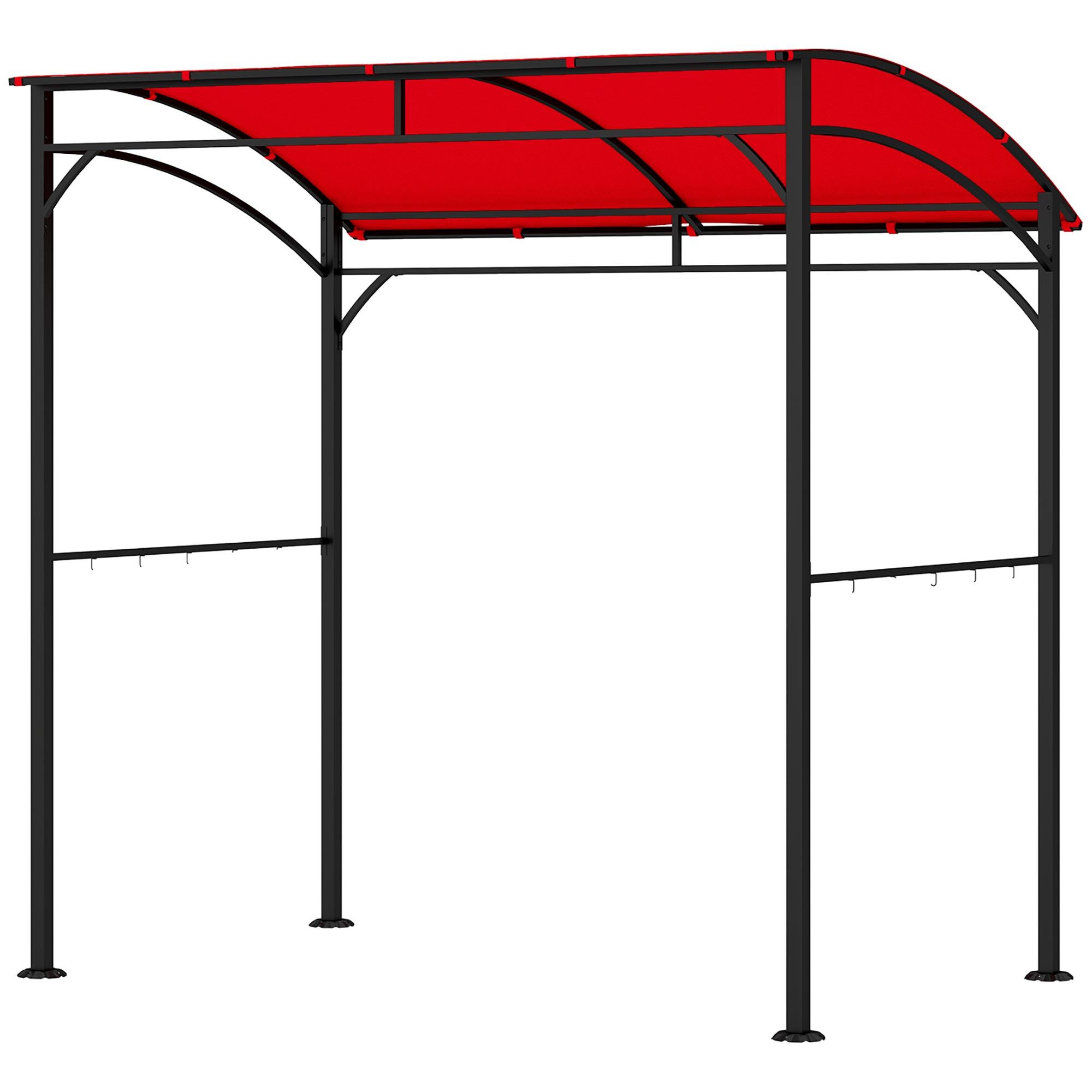 Wine Red Curved Grill Gazebo, 84.6 x 59.1 x 86.6 in
