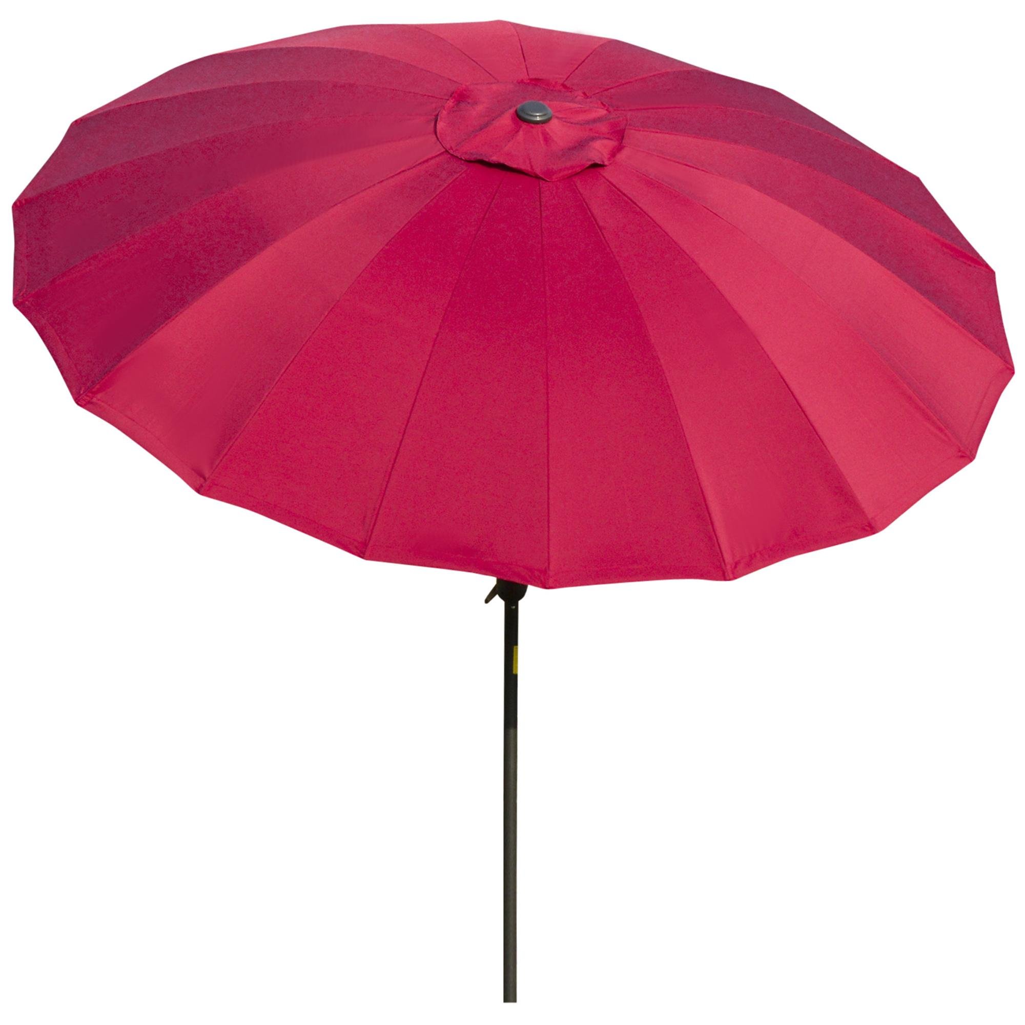 Wine Red Patio Umbrella with 18 Fibreglass Ribs