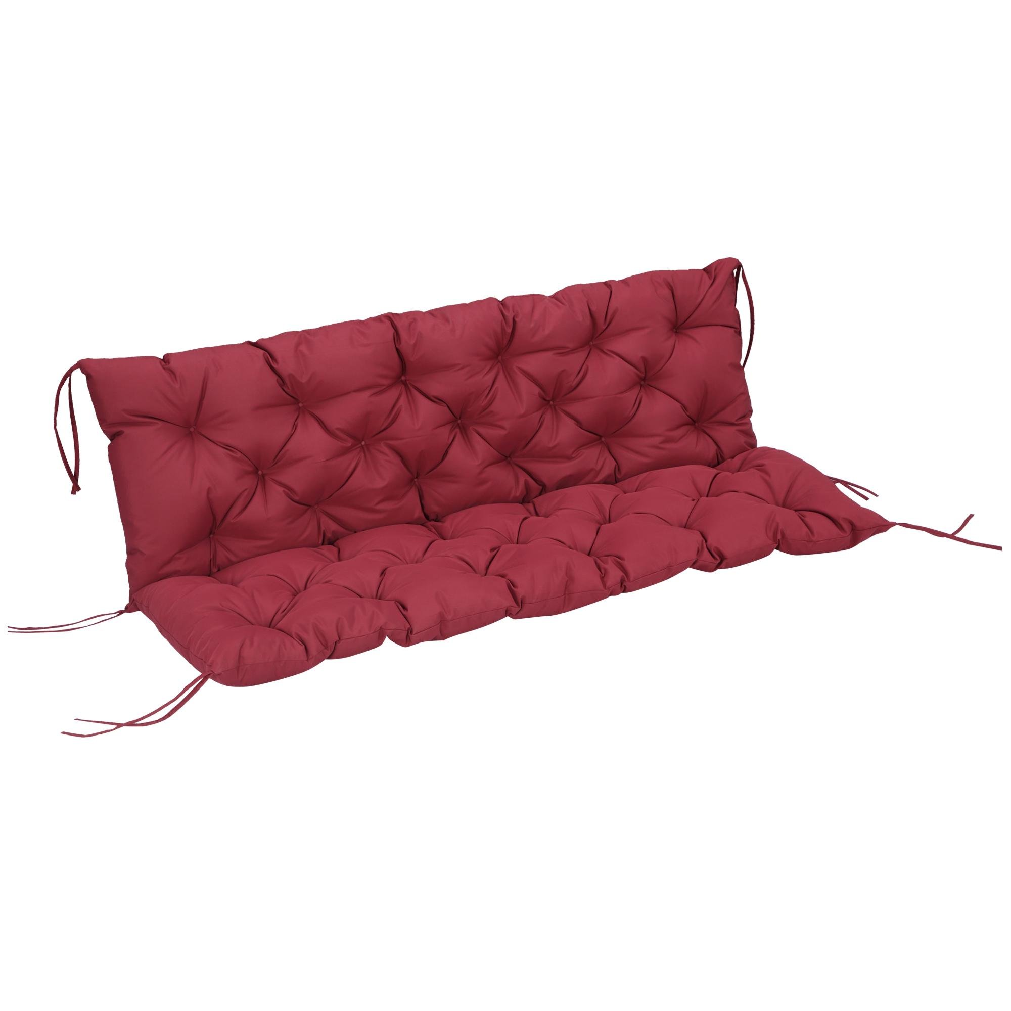 Wine Red Patio Swing Cushion, Thick 3-Seater Replacement