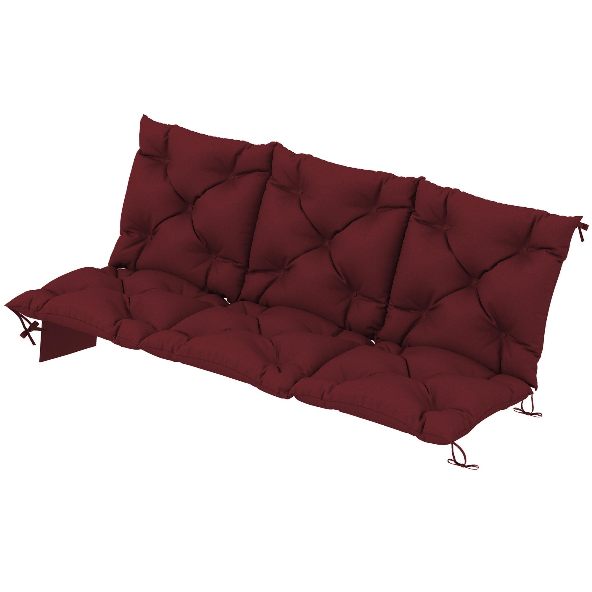 Wine Red Outdoor Bench Cushion, Water-Repellent 59.1"