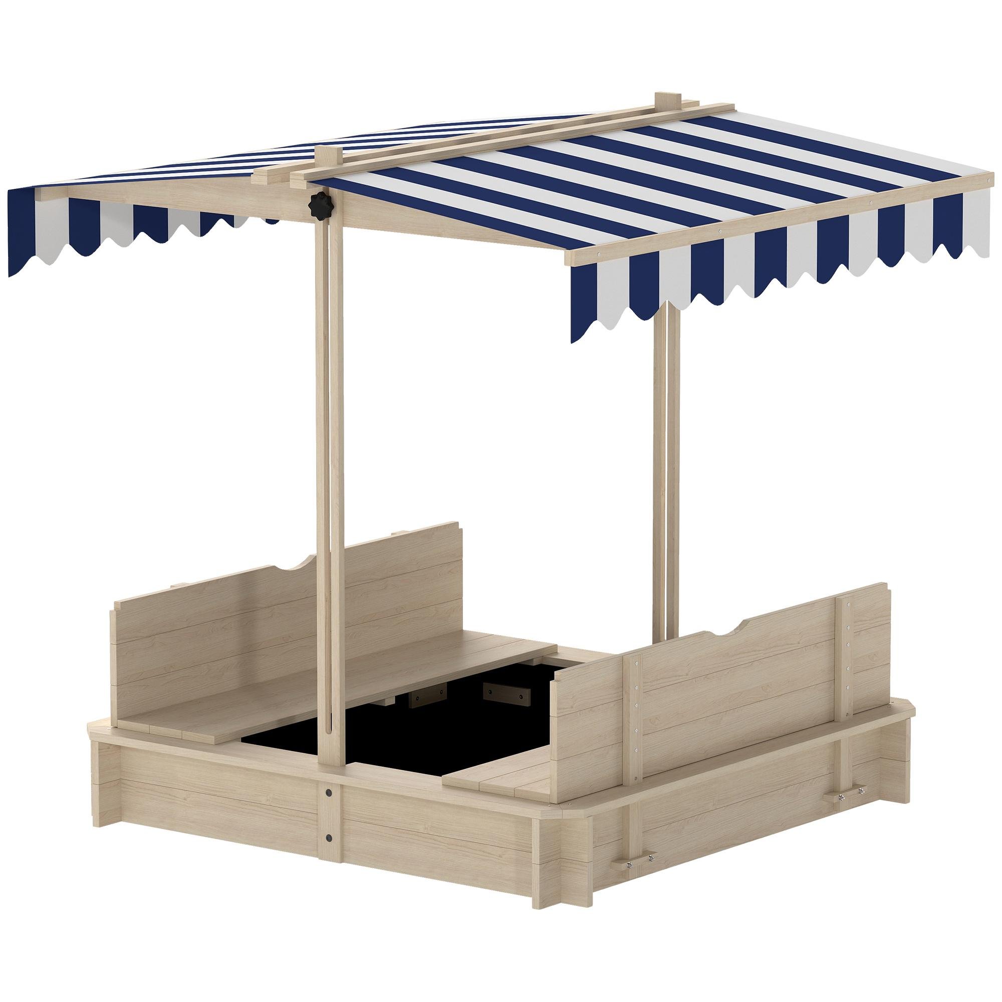Natural Fir Sandbox Canopy with Benches, 41.7 in