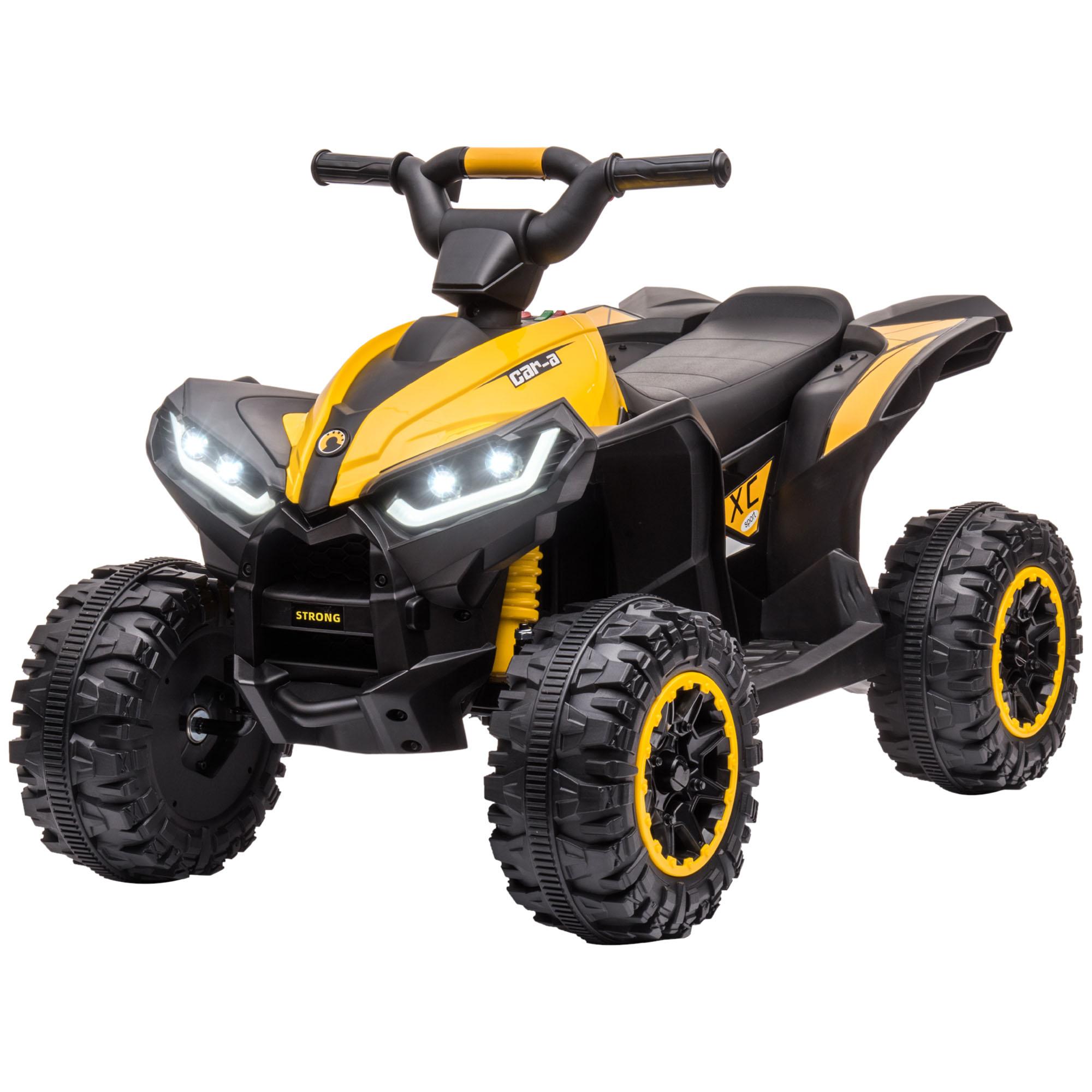 Yellow 12V Kids ATV with Dual Motors and High-Low Speed