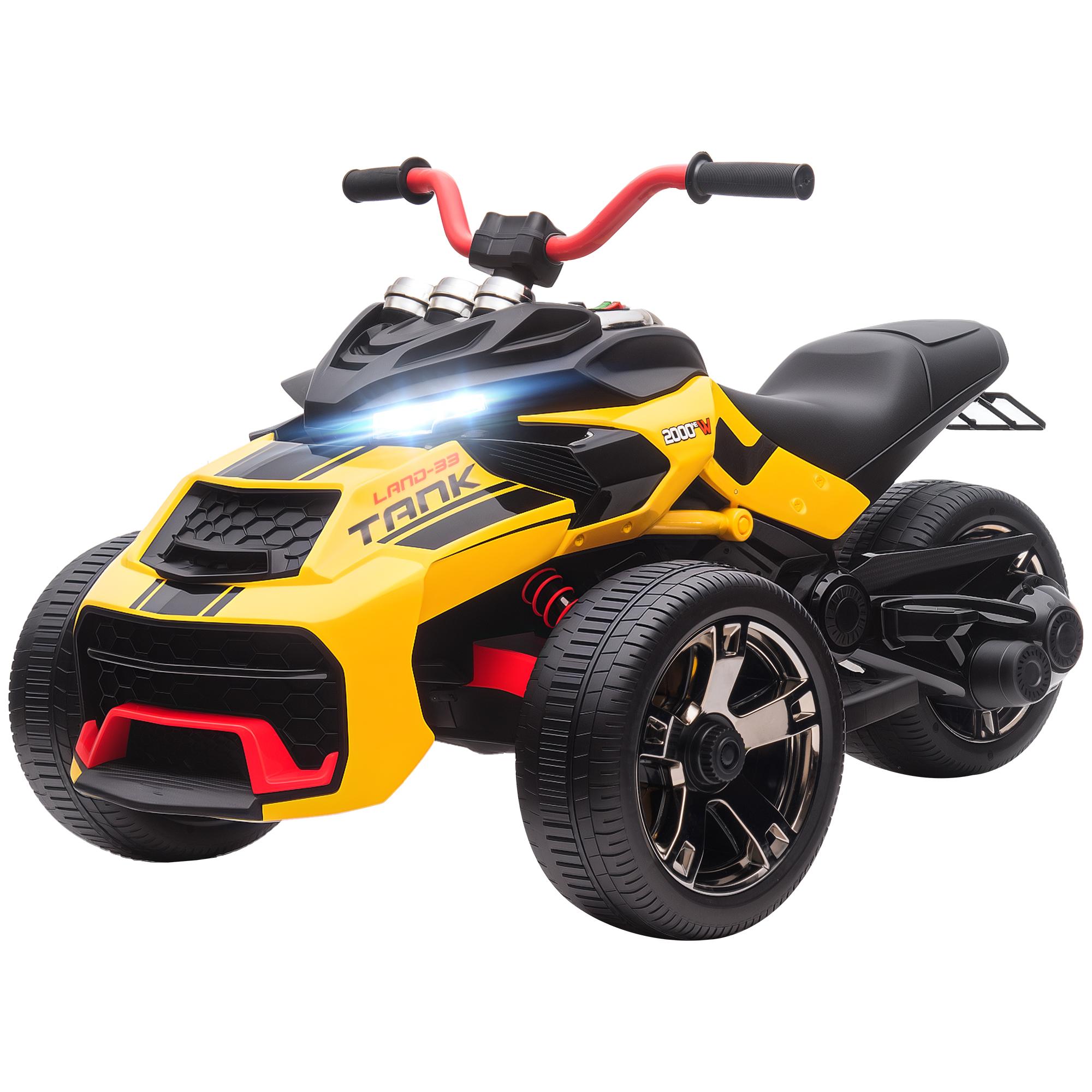 Yellow Kids Electric ATV Ride-On with Dual Motors