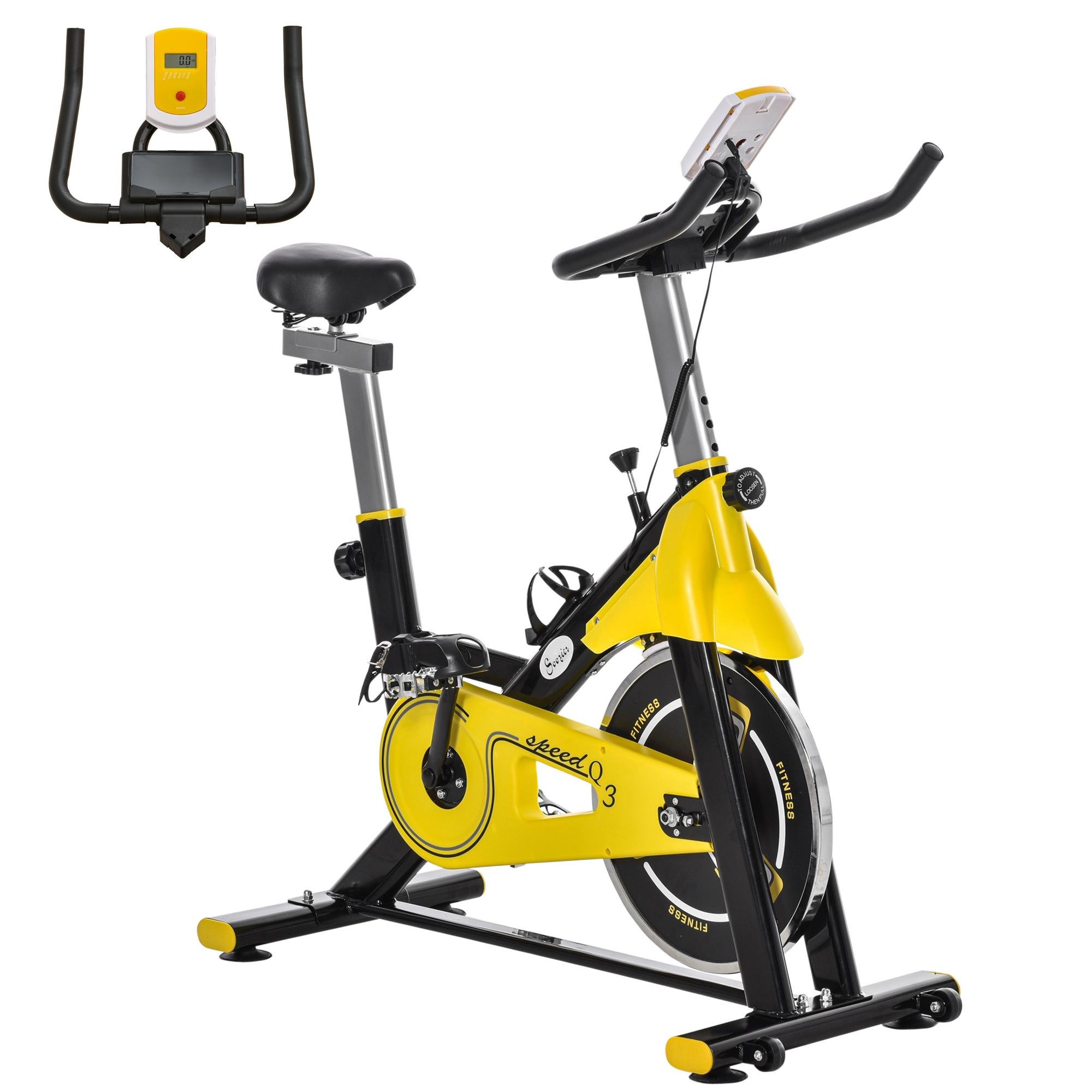 Yellow Belt Drive Exercise Bike with Adjustable Resistance