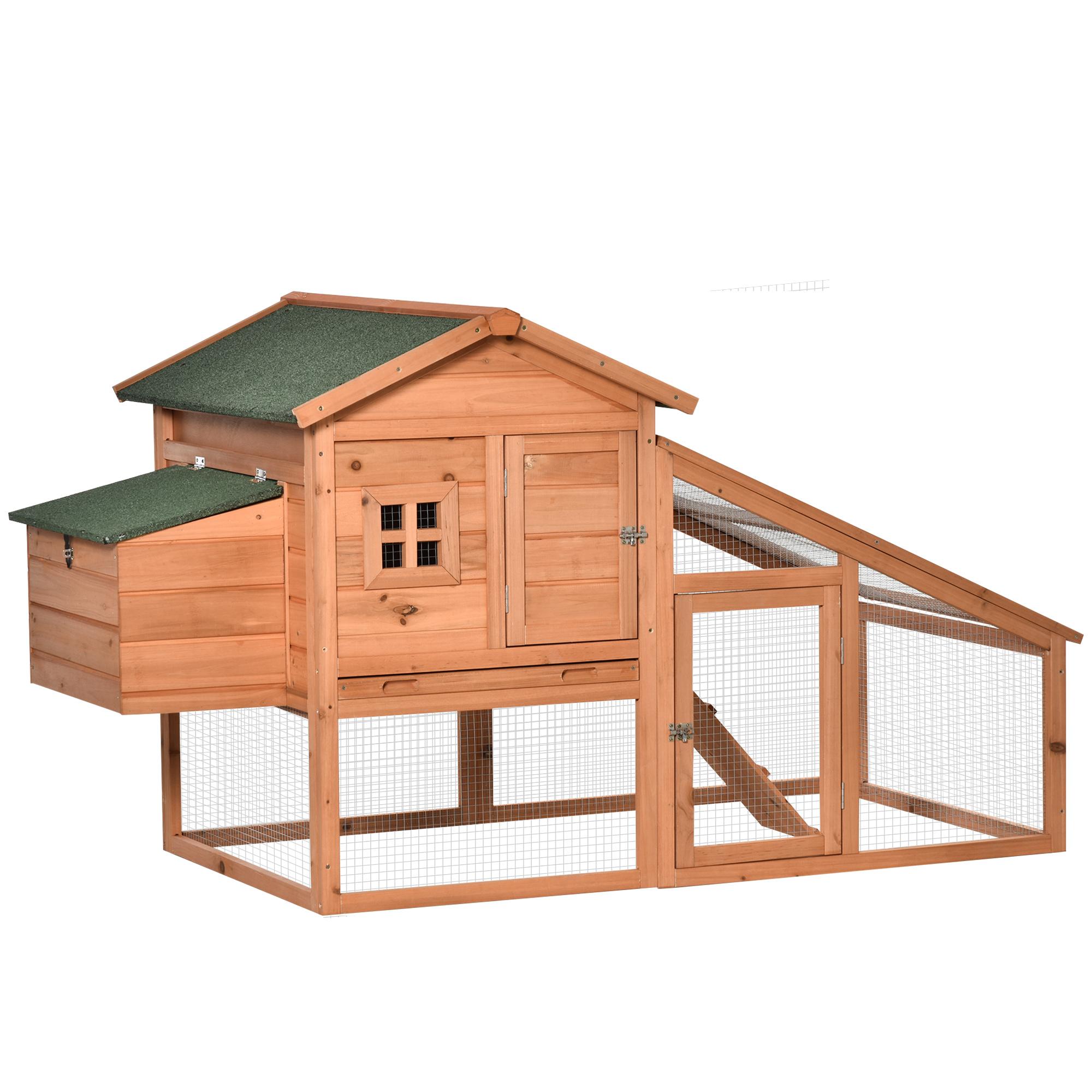 Yellow Green Fir Chicken Coop with Nesting Box