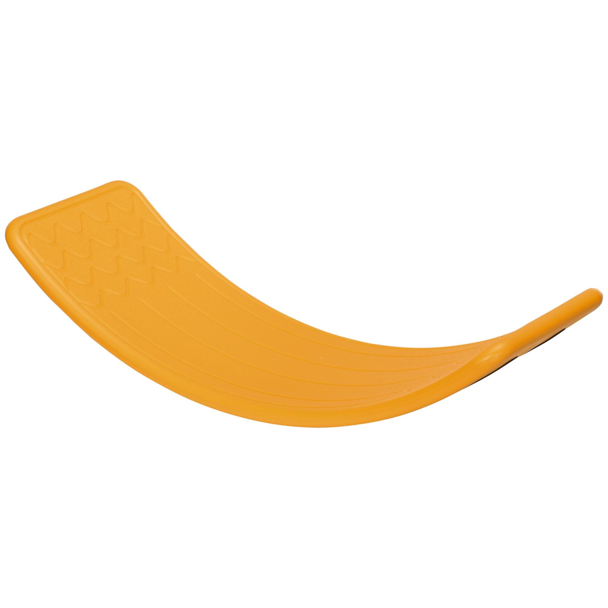 Yellow Polyethylene Balance Board, 32.3-Inch Curved Rocker