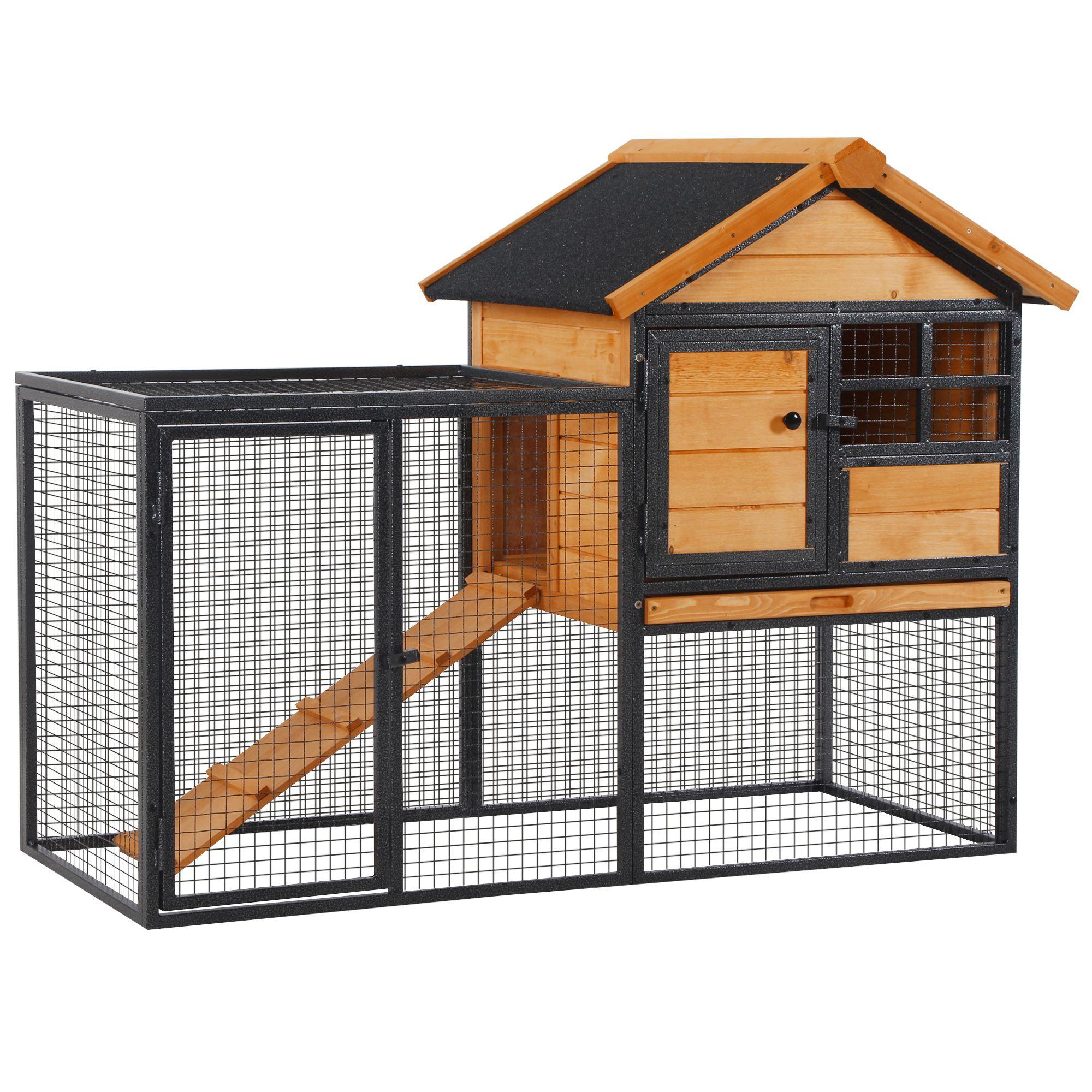 48 inch rabbit hutch with fir metal run for outdoor use