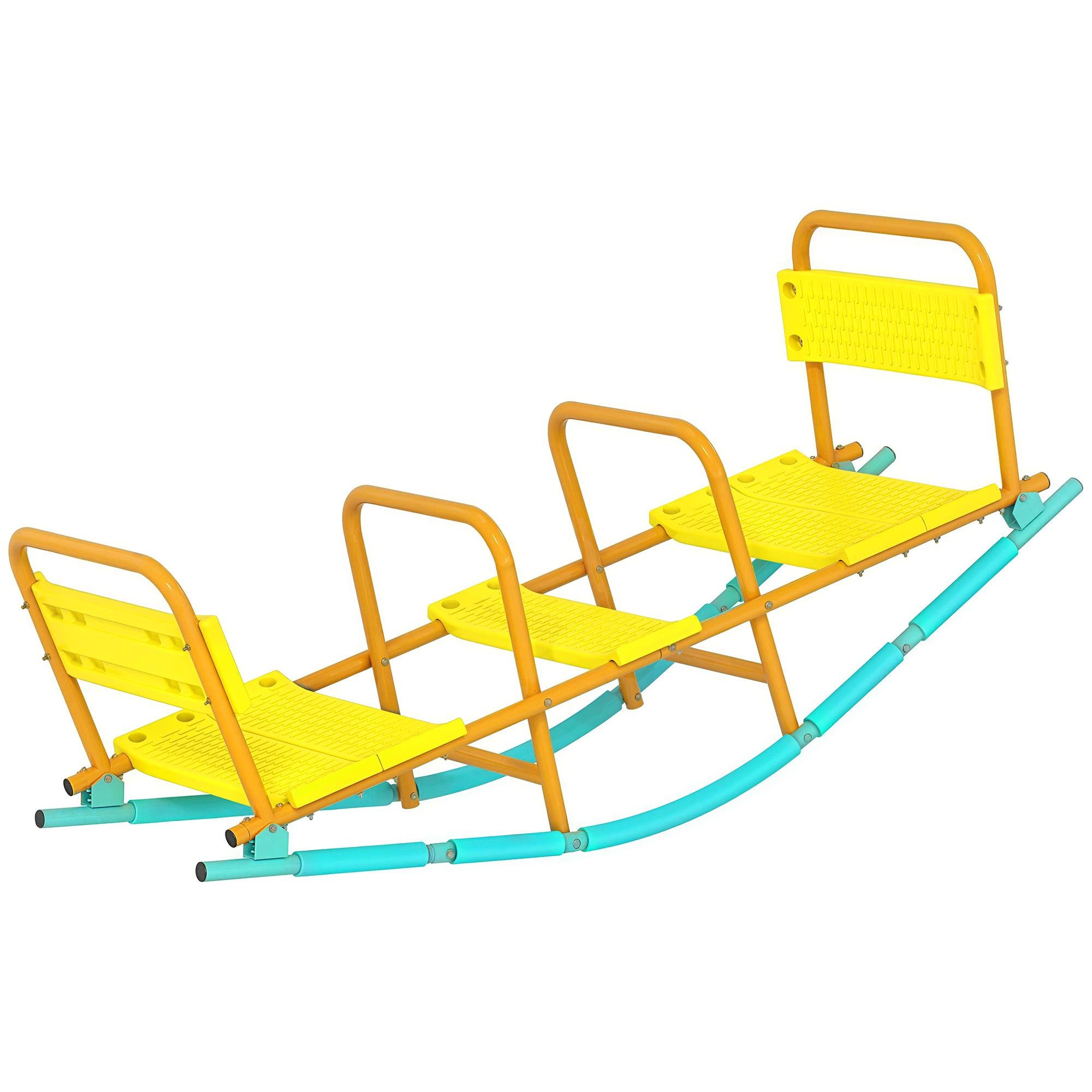 Yellow Metal Rocking Seesaw, 2-in-1 for Kids