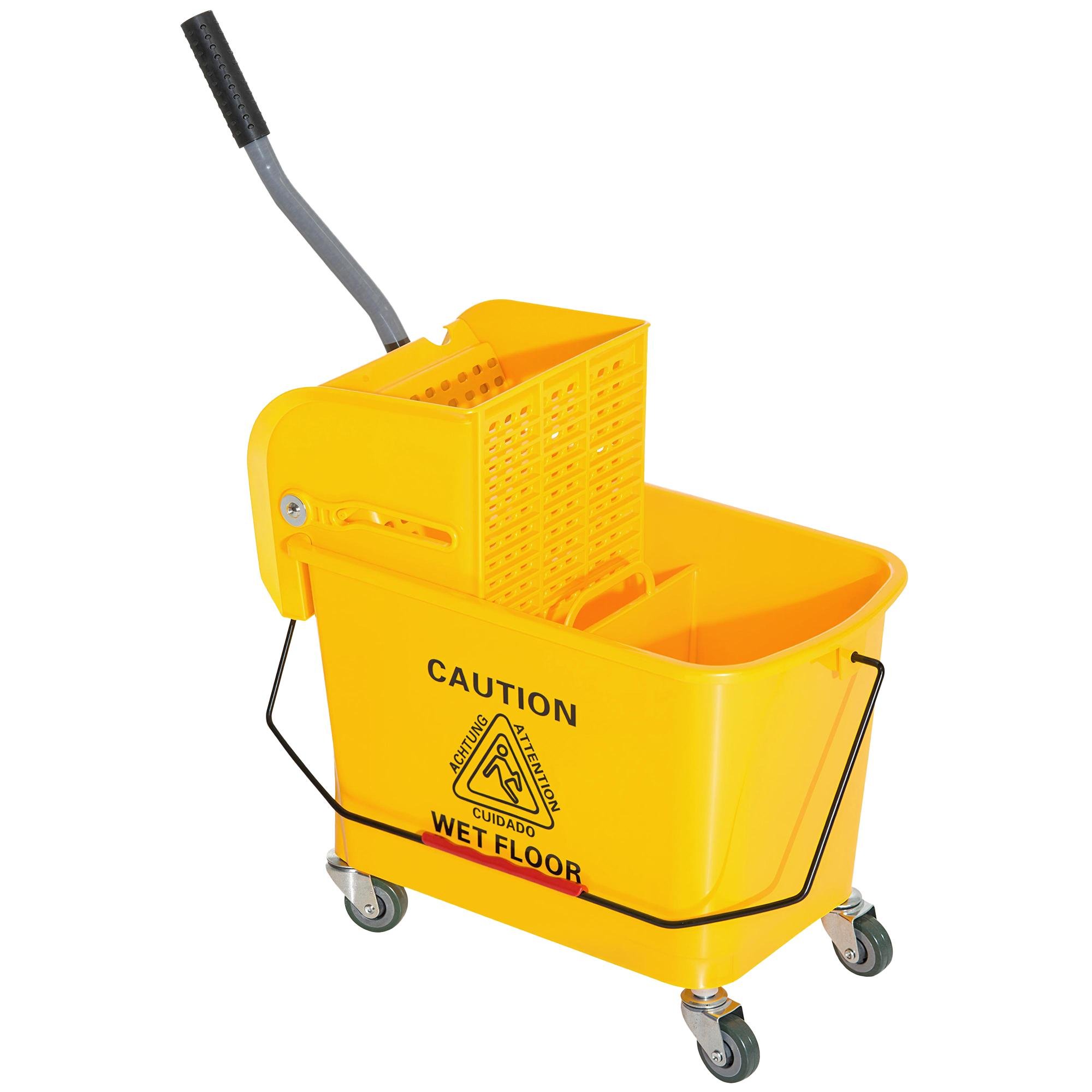 Yellow 20 Litre Mop Bucket with Separate Water