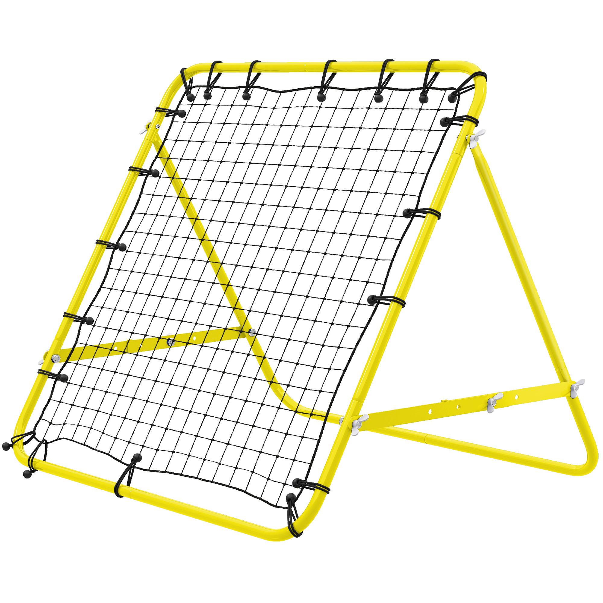 Yellow Soccer Rebounder Net with Adjustable Angle