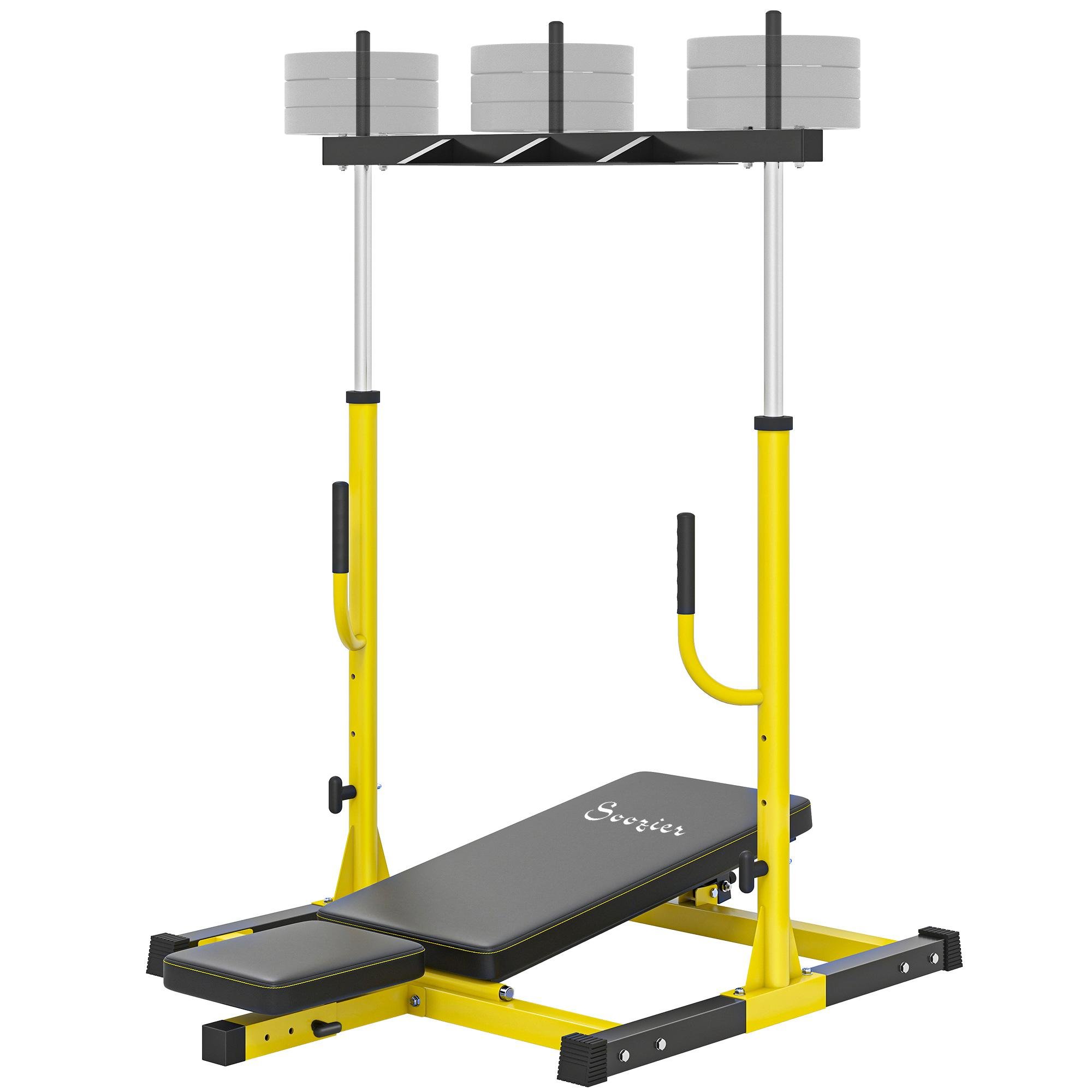 Yellow Steel Leg Machine with 3 Positions for Home Gyms